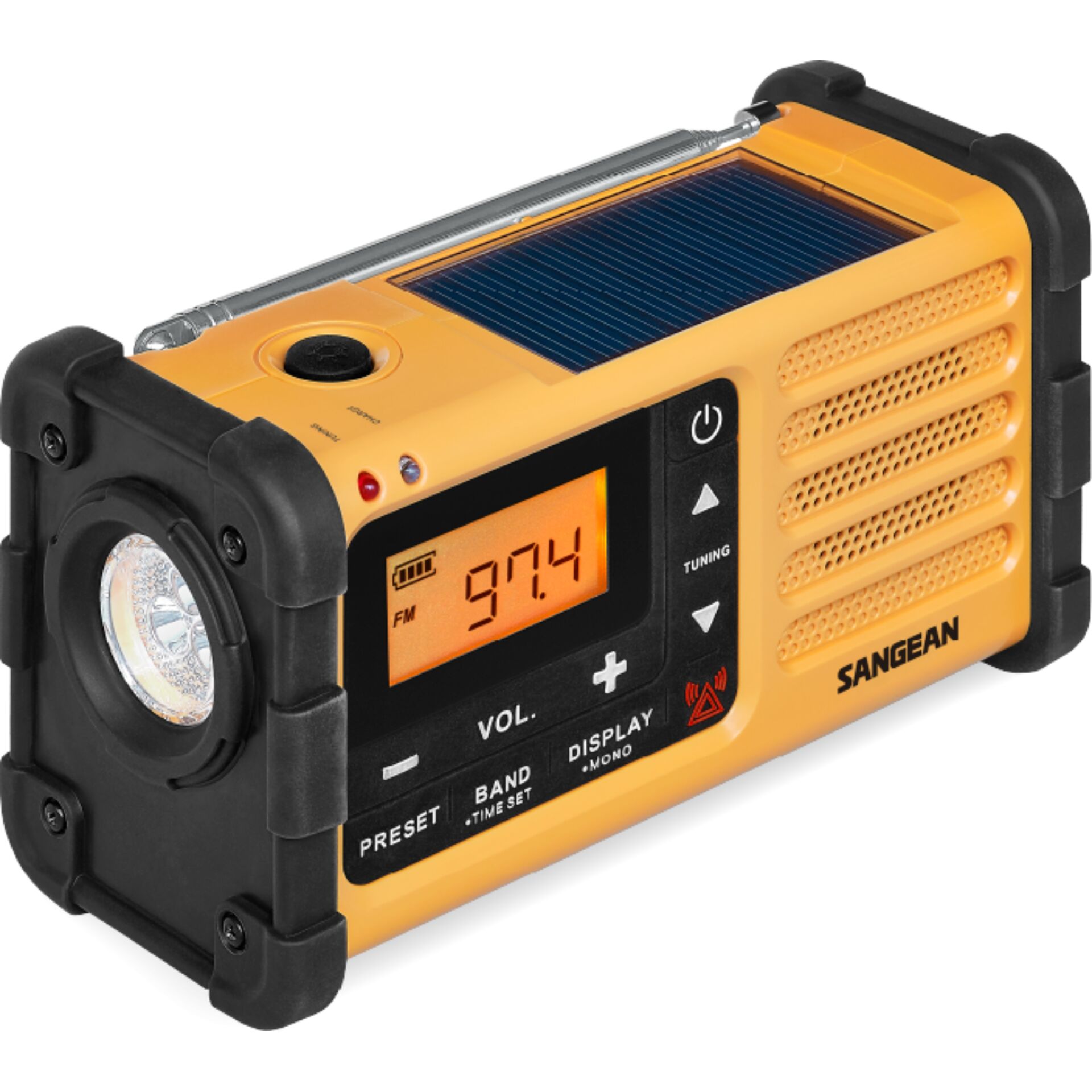 Notfallradio, Solarlauf, Tragbares Radio, Solarenergie, LCD Display