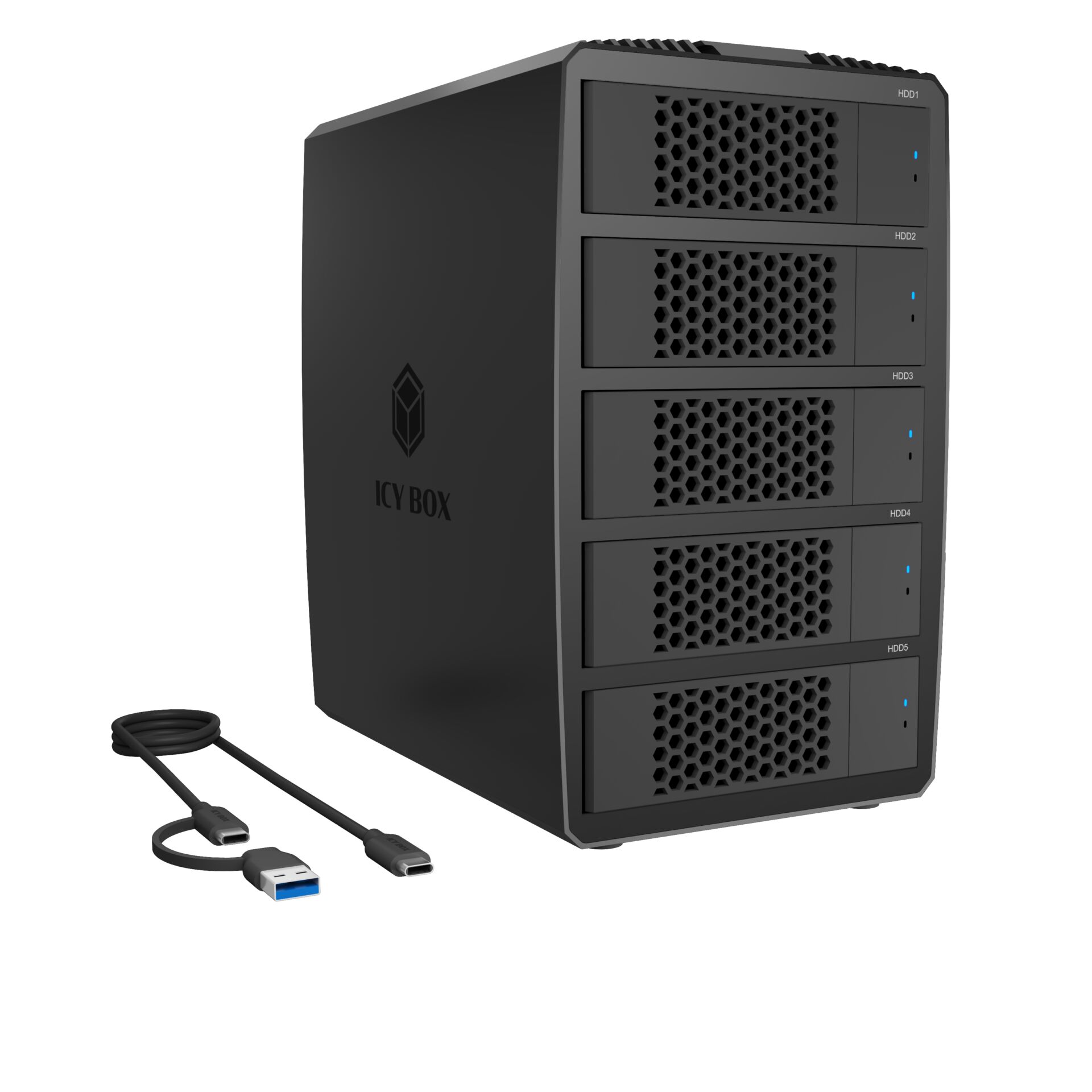 NAS, 4-Bay, HDD-Schächte, USB-C, externe Stromversorgung