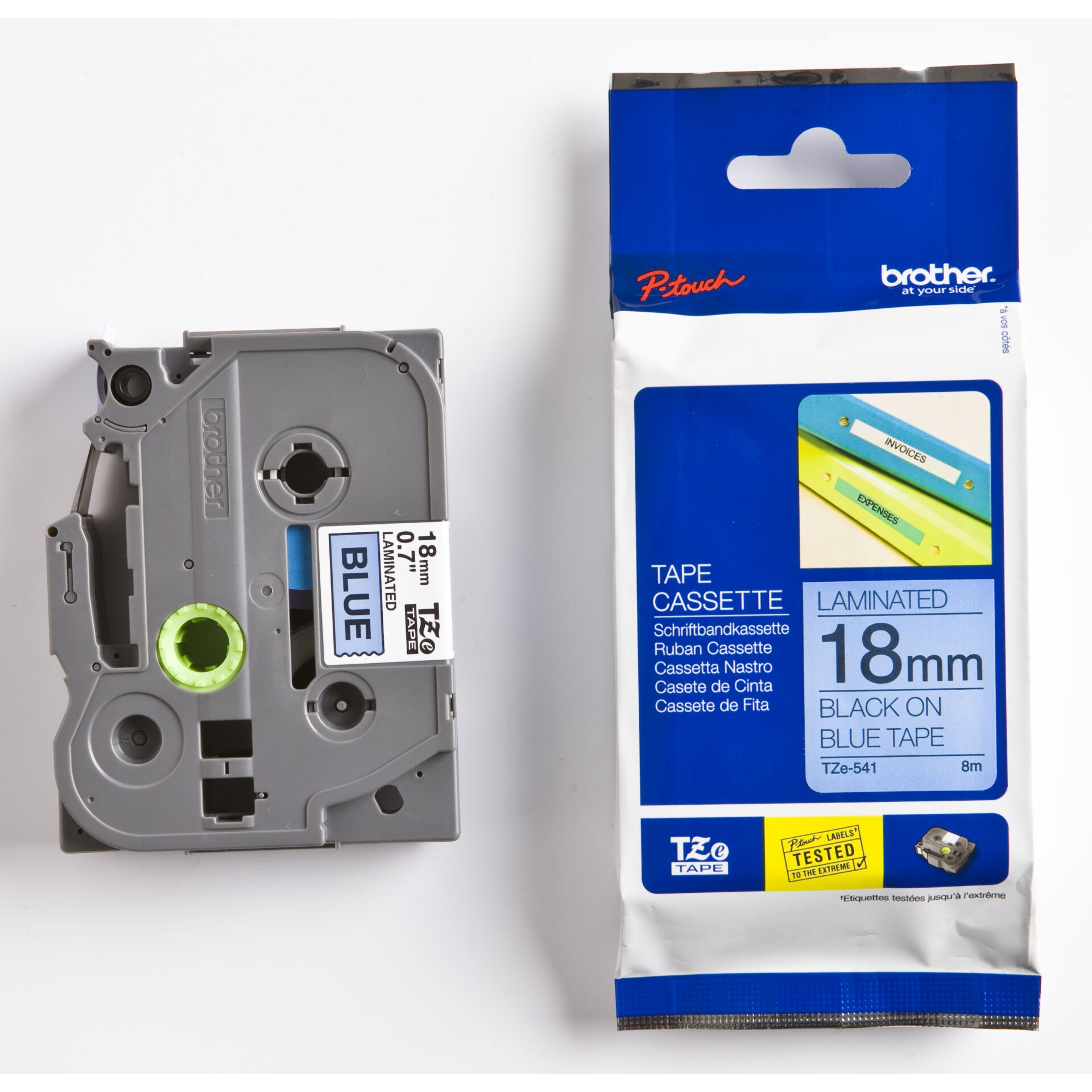 Brother labelling tape  TZE-541 blue/black 18 mm