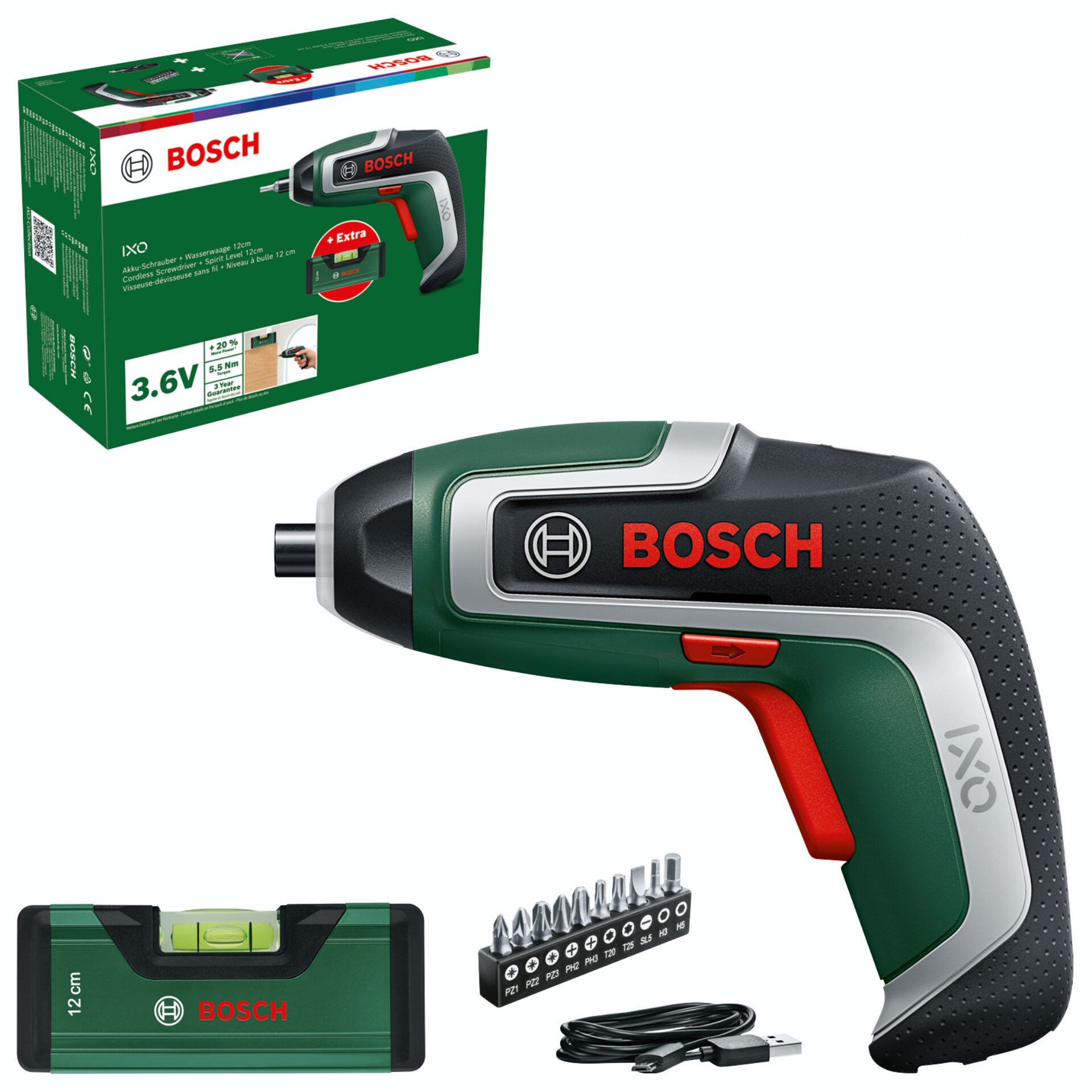 Akku-Bohrschrauber, Bosch IXO, 3.6V, Kompakt, Werkzeugset