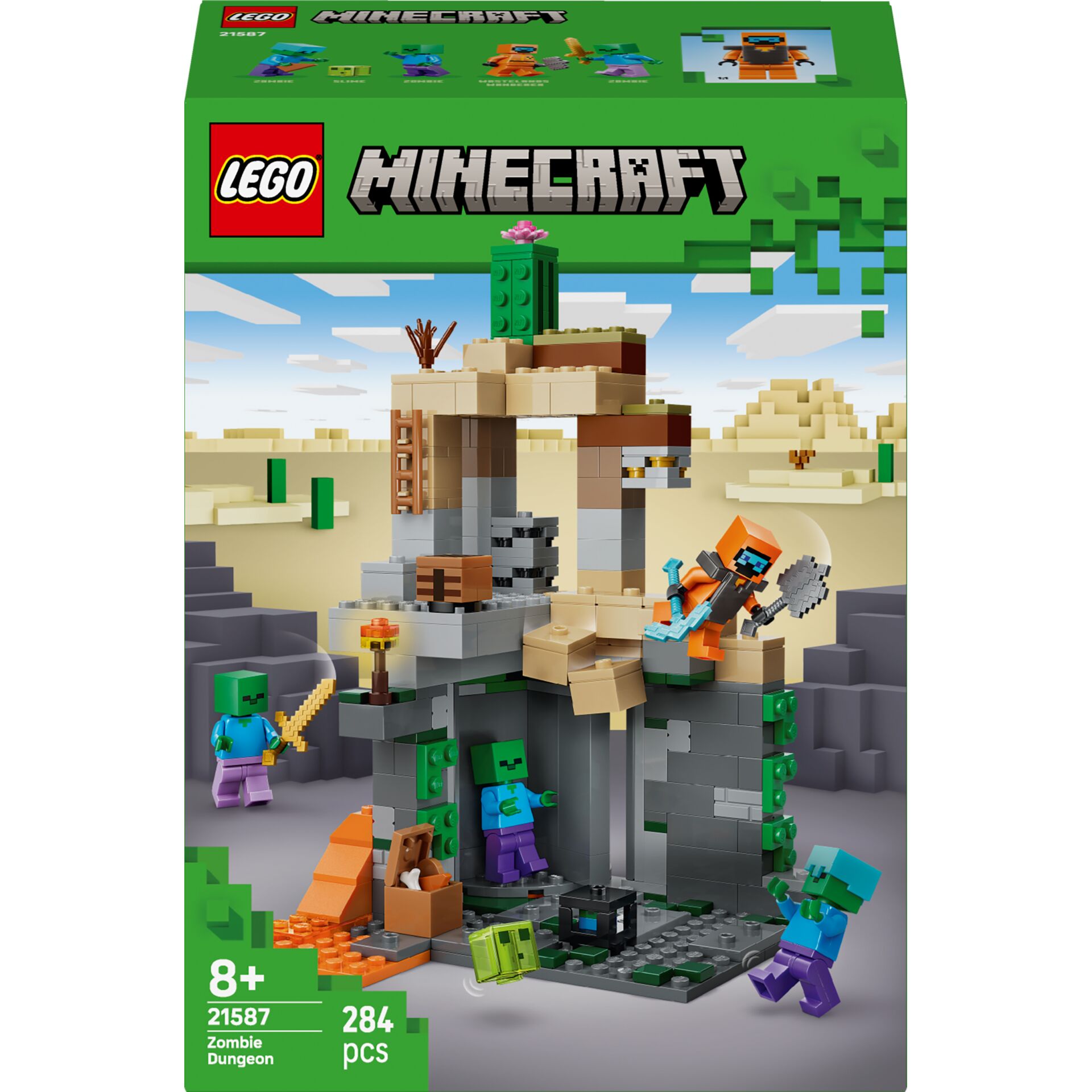 LEGO, Minecraft, Zombie, Dungeon, 3D bricks