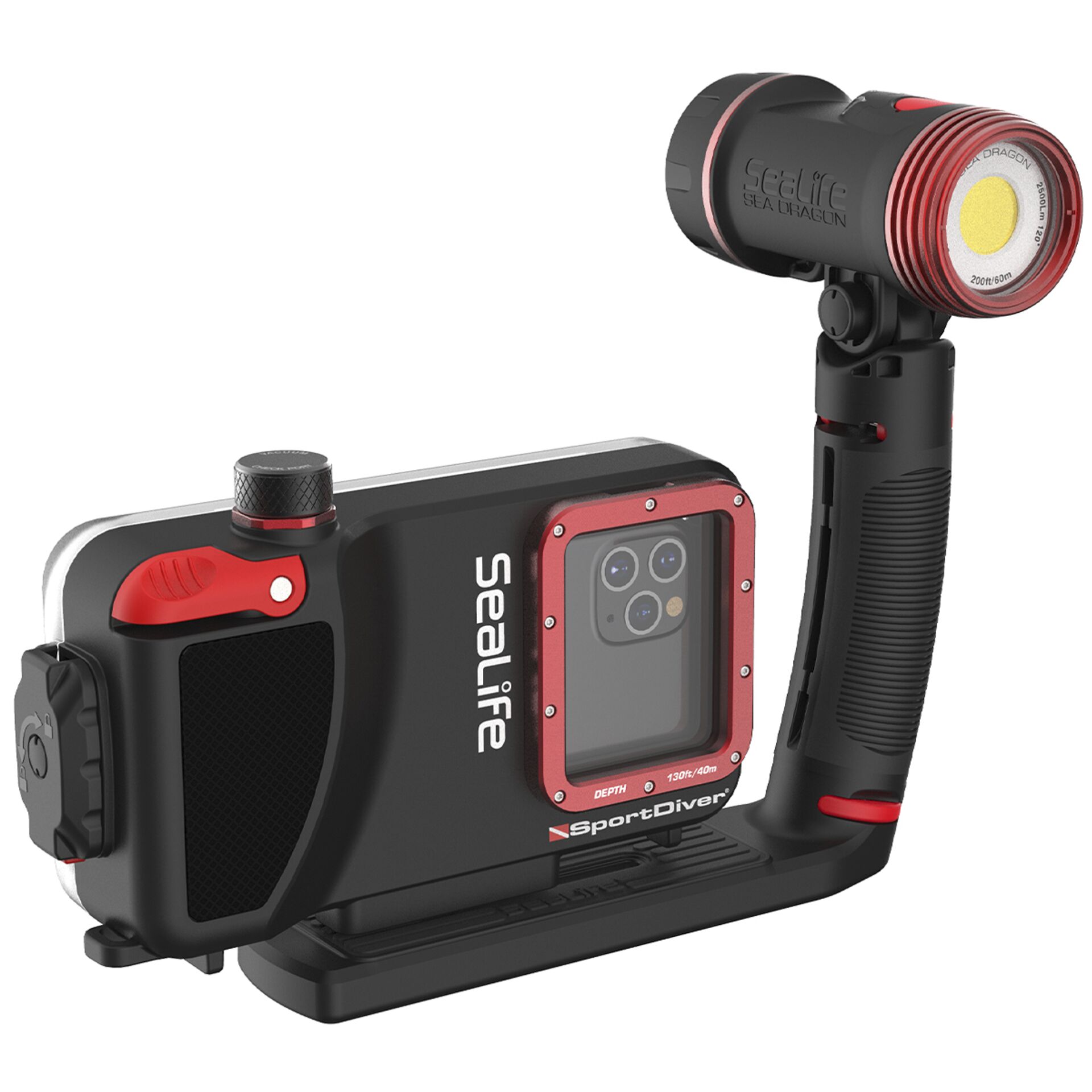 Unterwassergehäuse, SeaLife, SportDiver, LED-Licht, Kamera-Adapter