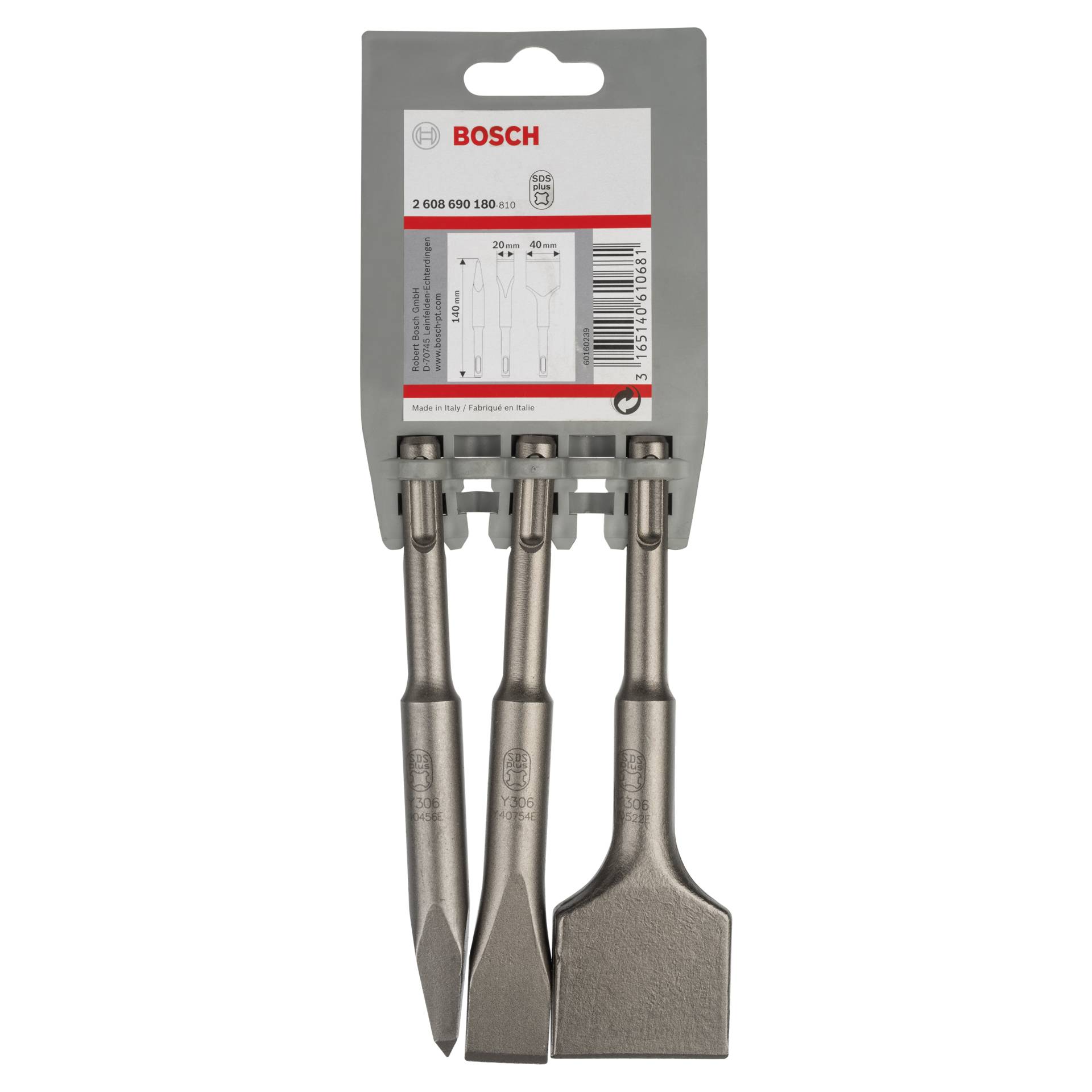 Bosch chisel set SDS plus  3 pcs  140 mm