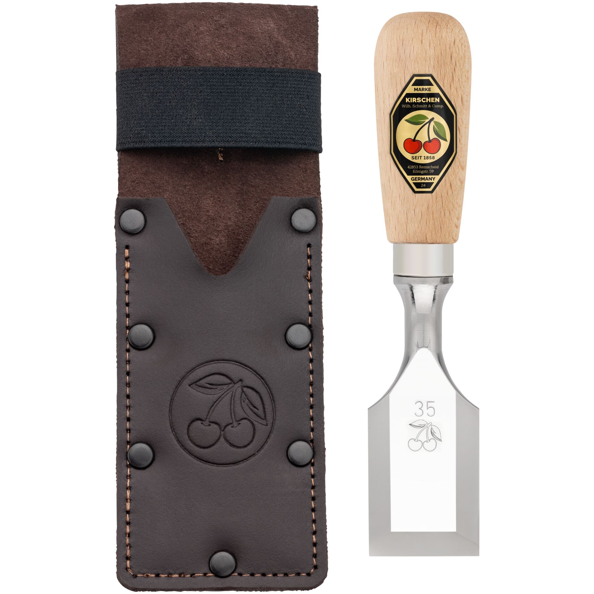 Kirschen-Tasche, Leather-Schale, Schmuckwagenschale, Schere, Kirsche-Logo