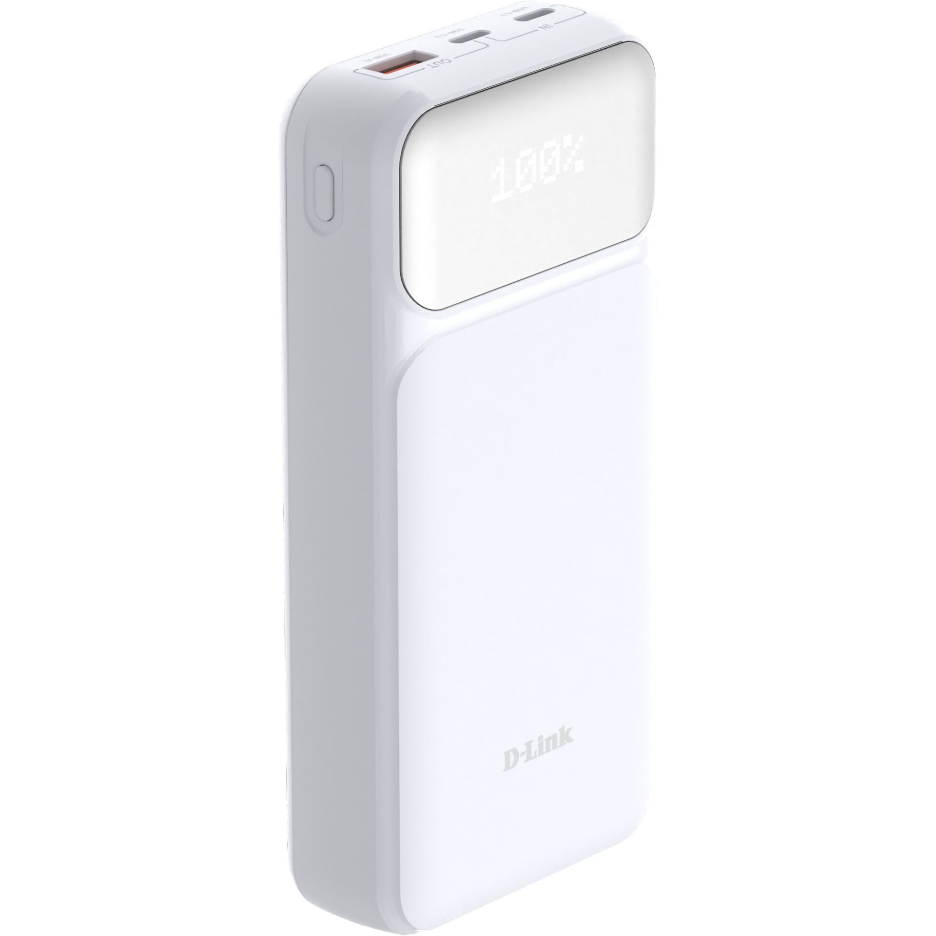 Powerbank, USB-C, 2-Port, Weiß, LCD-Anzeige