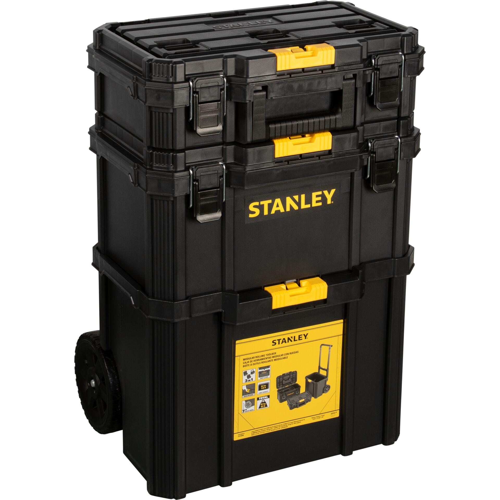 Koffer, Werkzeugkiste, Transportbox, Rädern, Stanley, Koffer, Werkzeugkiste, Rollenkiste, Schwarz, Gelb