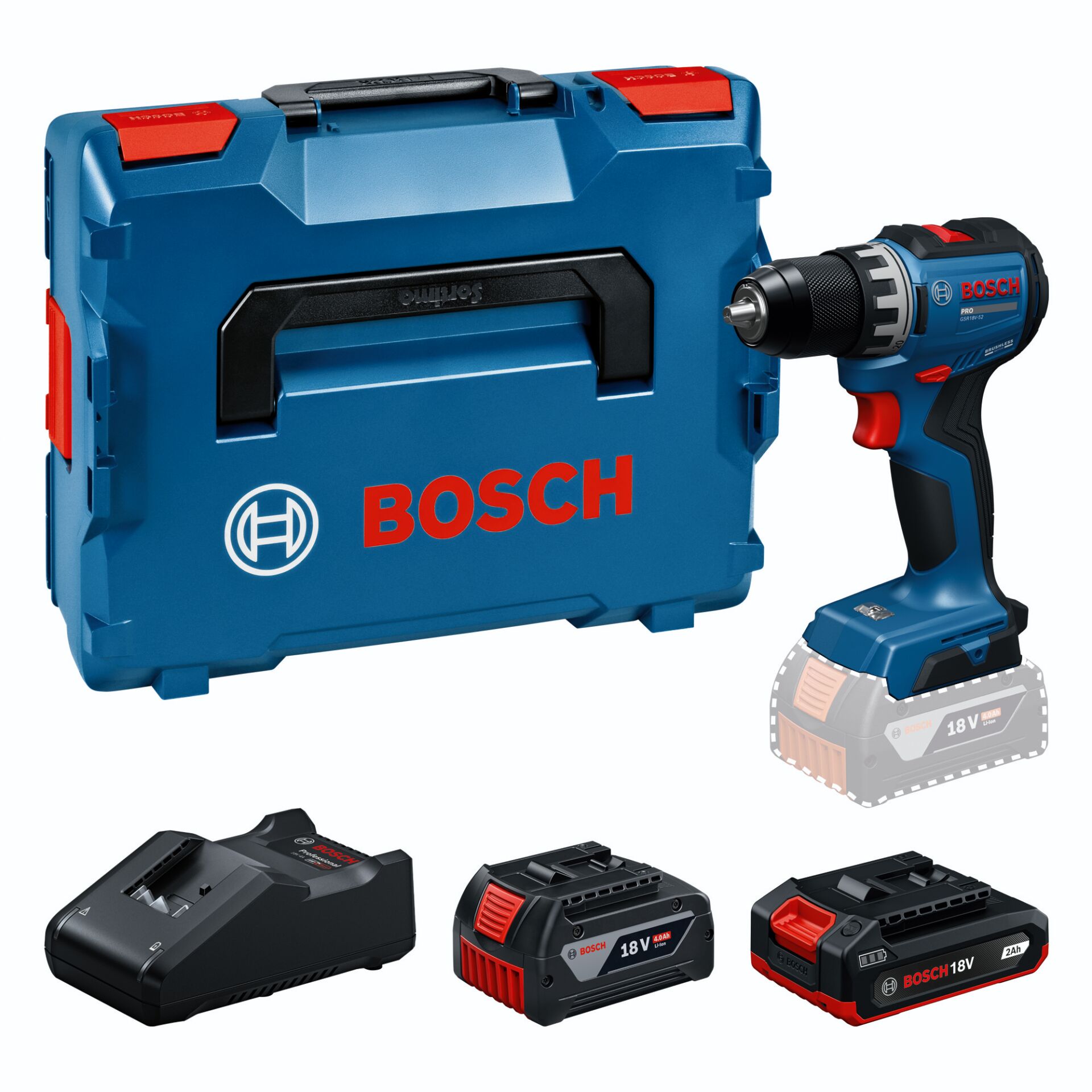 Kofferset, Bohrmaschine, Akku-Bohrset, 18V, Bosch