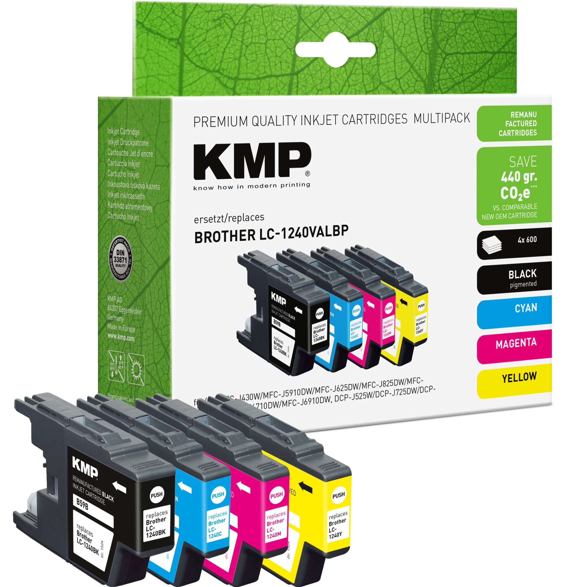 Computerausrüstung, Elektronik, Hardware, Adapter, QR Code, Tintenpatronen, Kompaktpack, KMP, Druckerzubehör, CMYK
