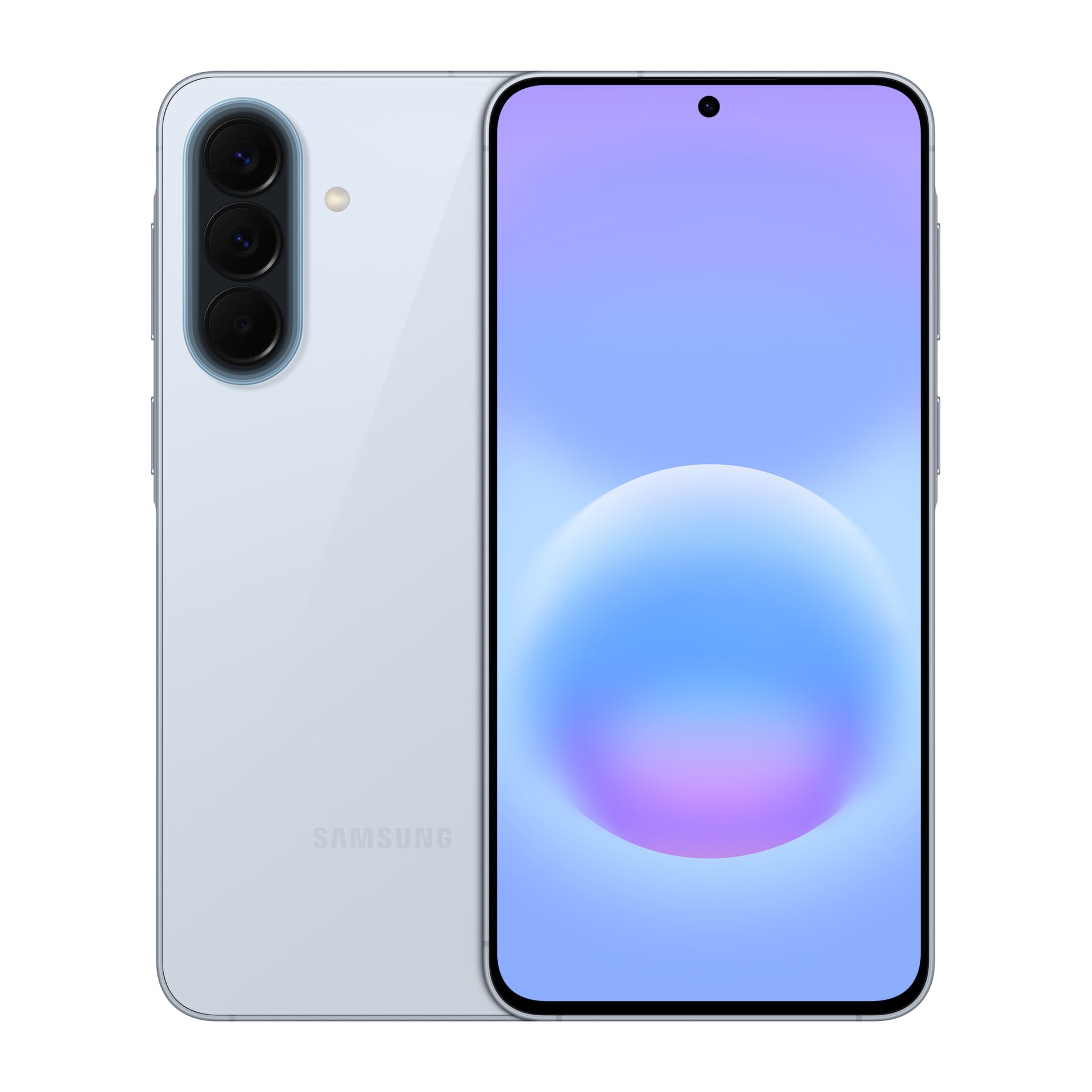 smartphone, Quad-Kamera, randlose Kante, Glänzende Oberfläche, Silber