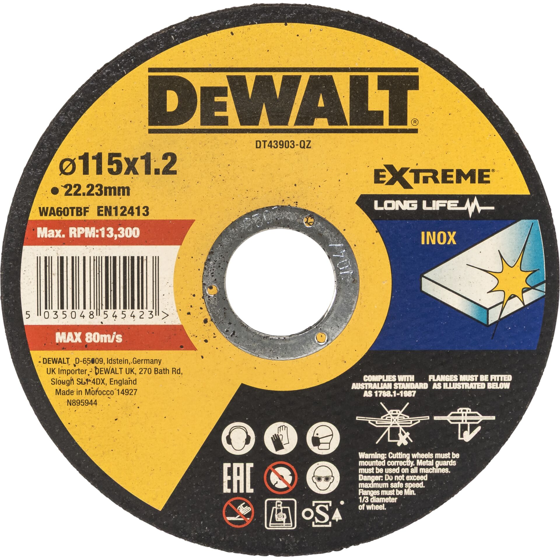 abrasive disc, cutting wheel, metal working, yellow disc, long life