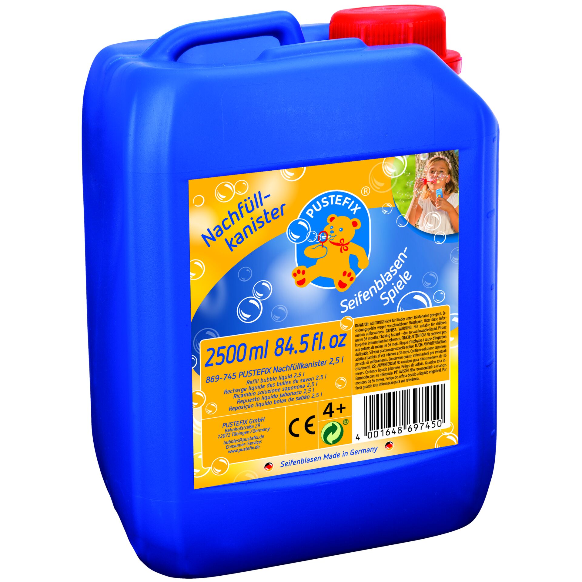 Nachfüllkanister, Seifenblasen-Spiel, 2500ml, Pustefix, Kinderreiniger