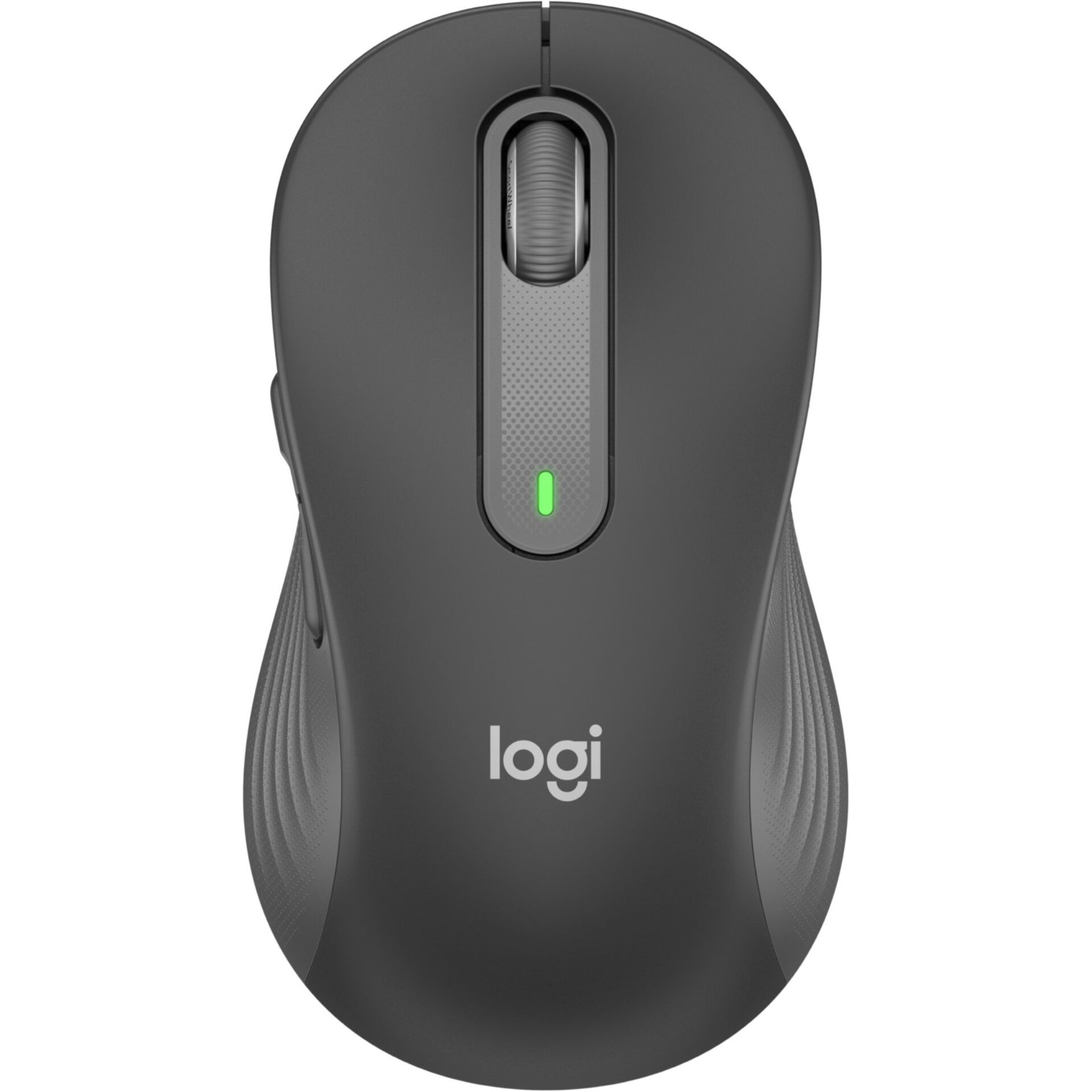 computer-mouse, drahtlose-maus, ergonomisch, grau, logi-markenanzeige
