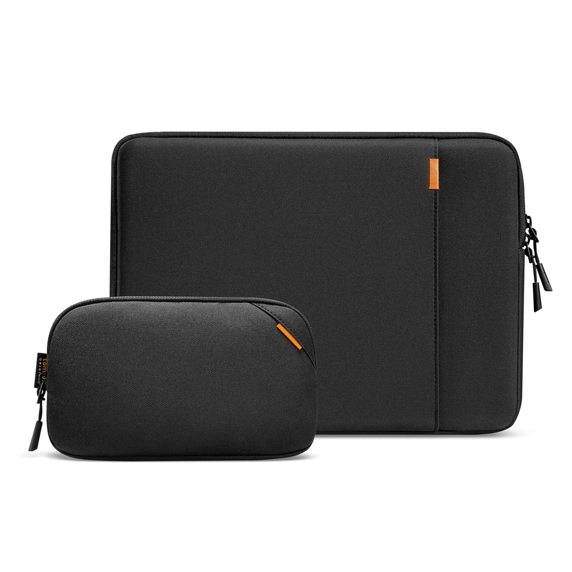 laptop sleeve, case, black, zipper, small pouch