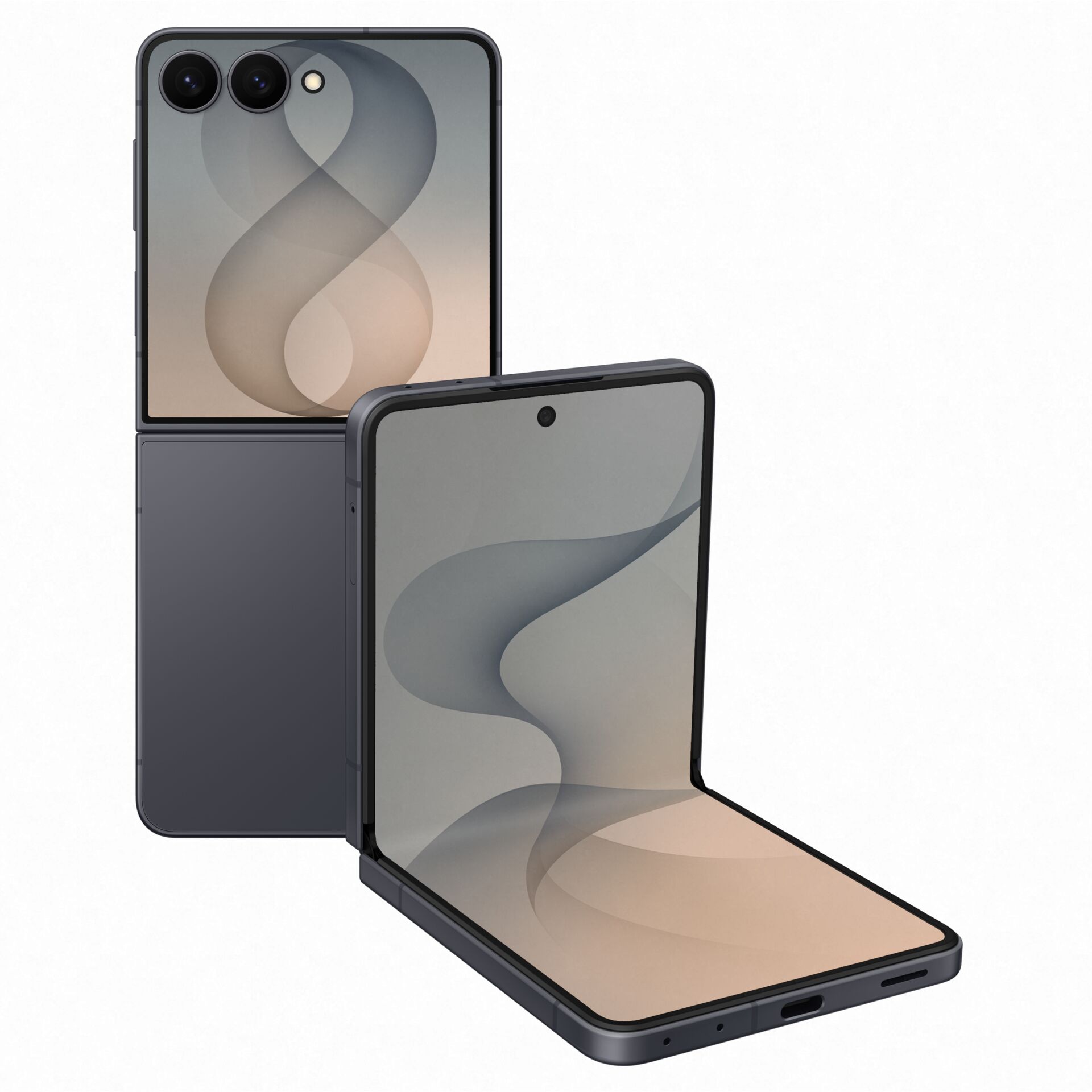 smartphone, foldable, dual-camera, black, glas-metal gehäuse