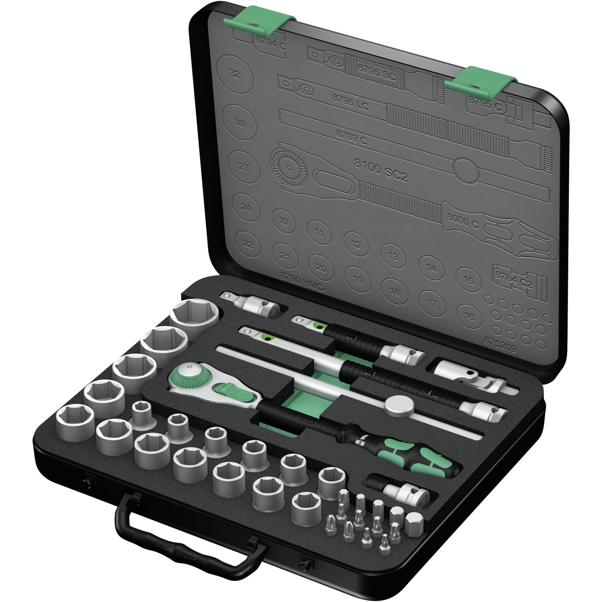 WERA 8100 SC 2 Zyklop Speed  Ratchet set 1/2" drive metric