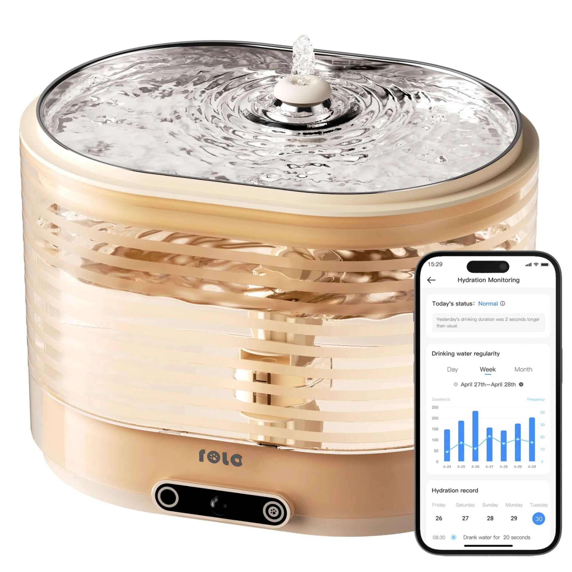 Wasserbehälter, Wasserspender, Hydrationsgerät, Trinkwasserbehälter, Smart-Display