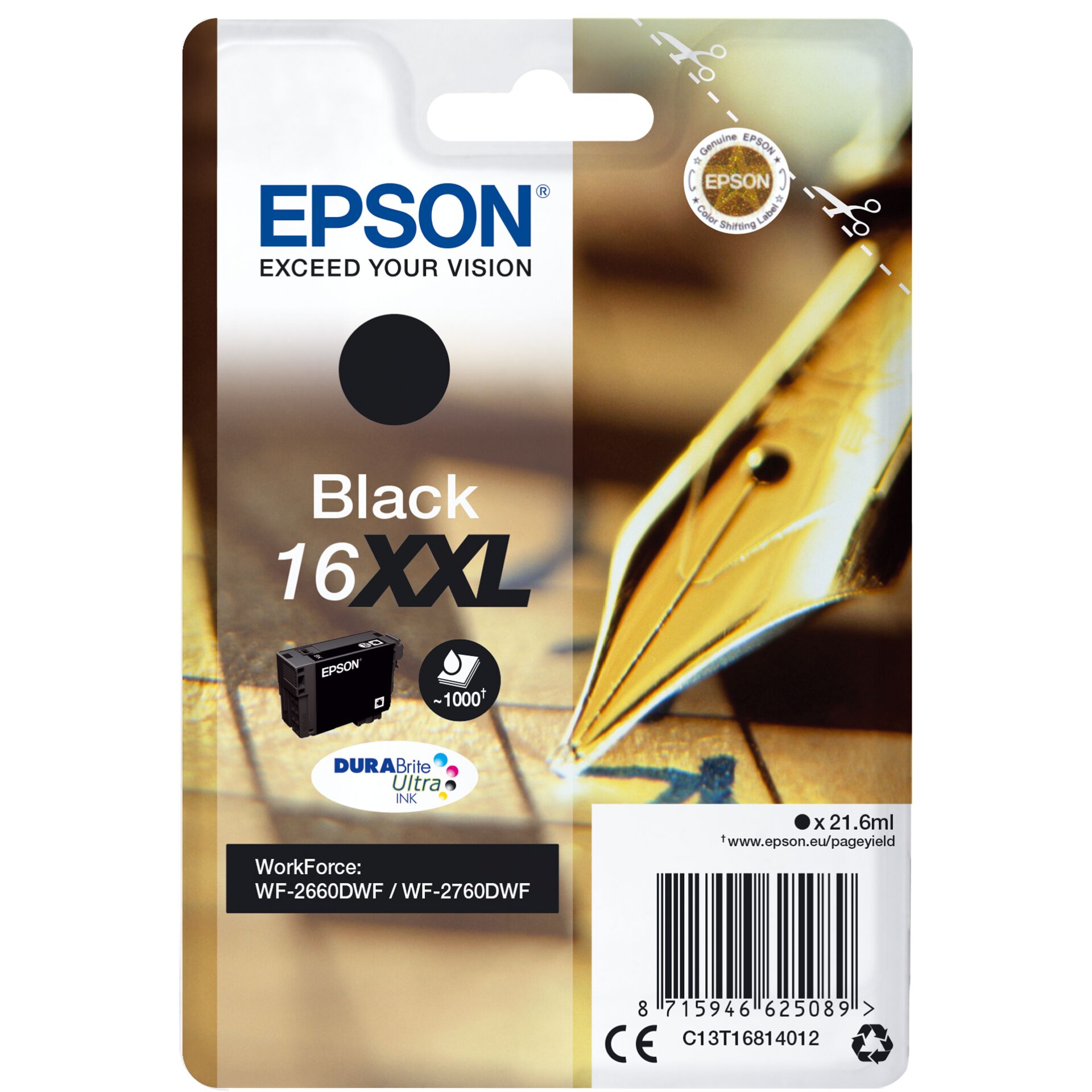 Epson ink cartridge black  DURABrite Ultra XXL T 168 T 1681