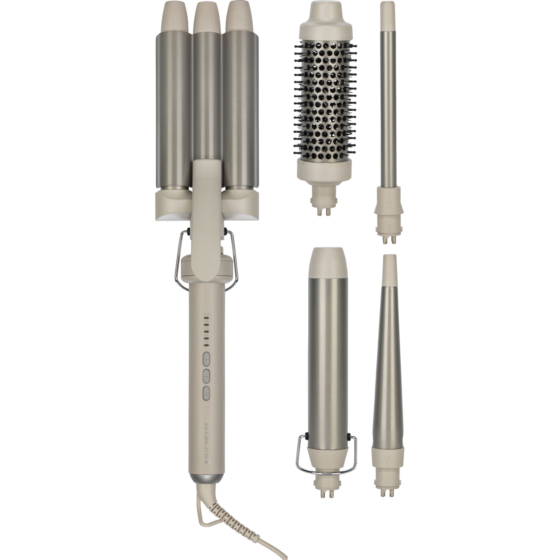 haarglätter, multifunktionsgerät, keratin-bürsten, lockenständer, düsenaufsätze