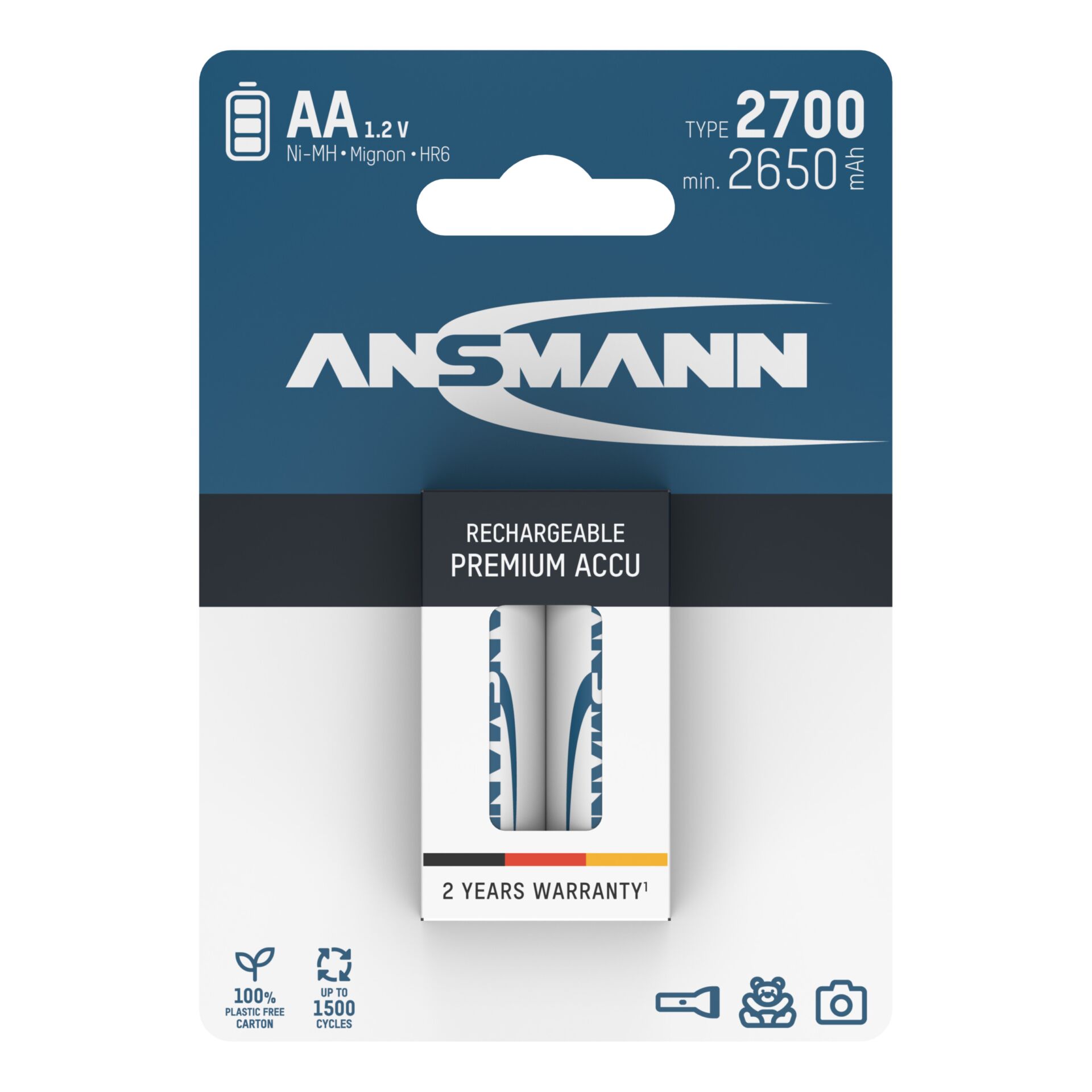 12x2 Ansmann bat. 2700  Mignon AA 2500 mAh