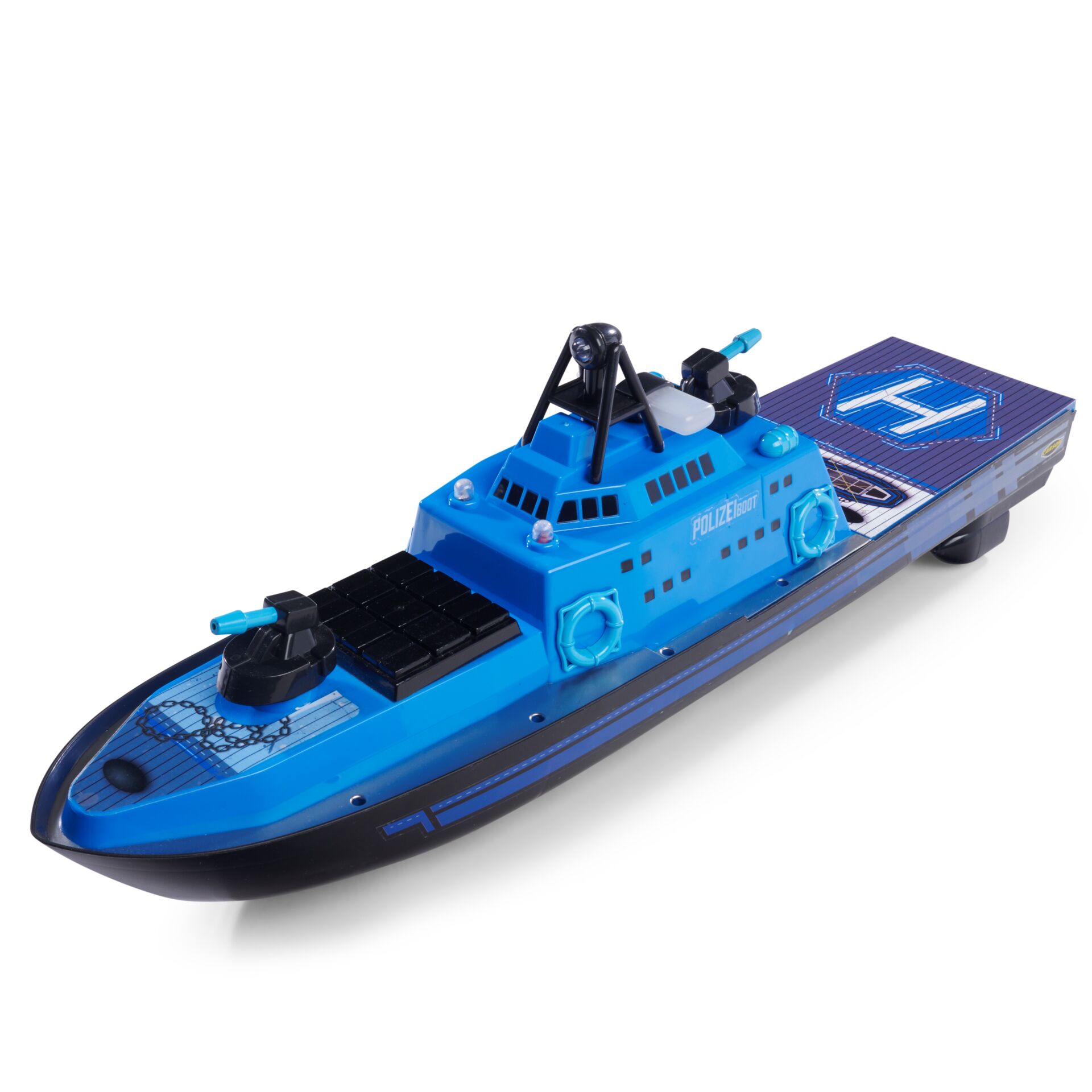 Schiff, Polizei Boot, Toy Boat, Blue Boat, Fahrzeug-Spielzeug