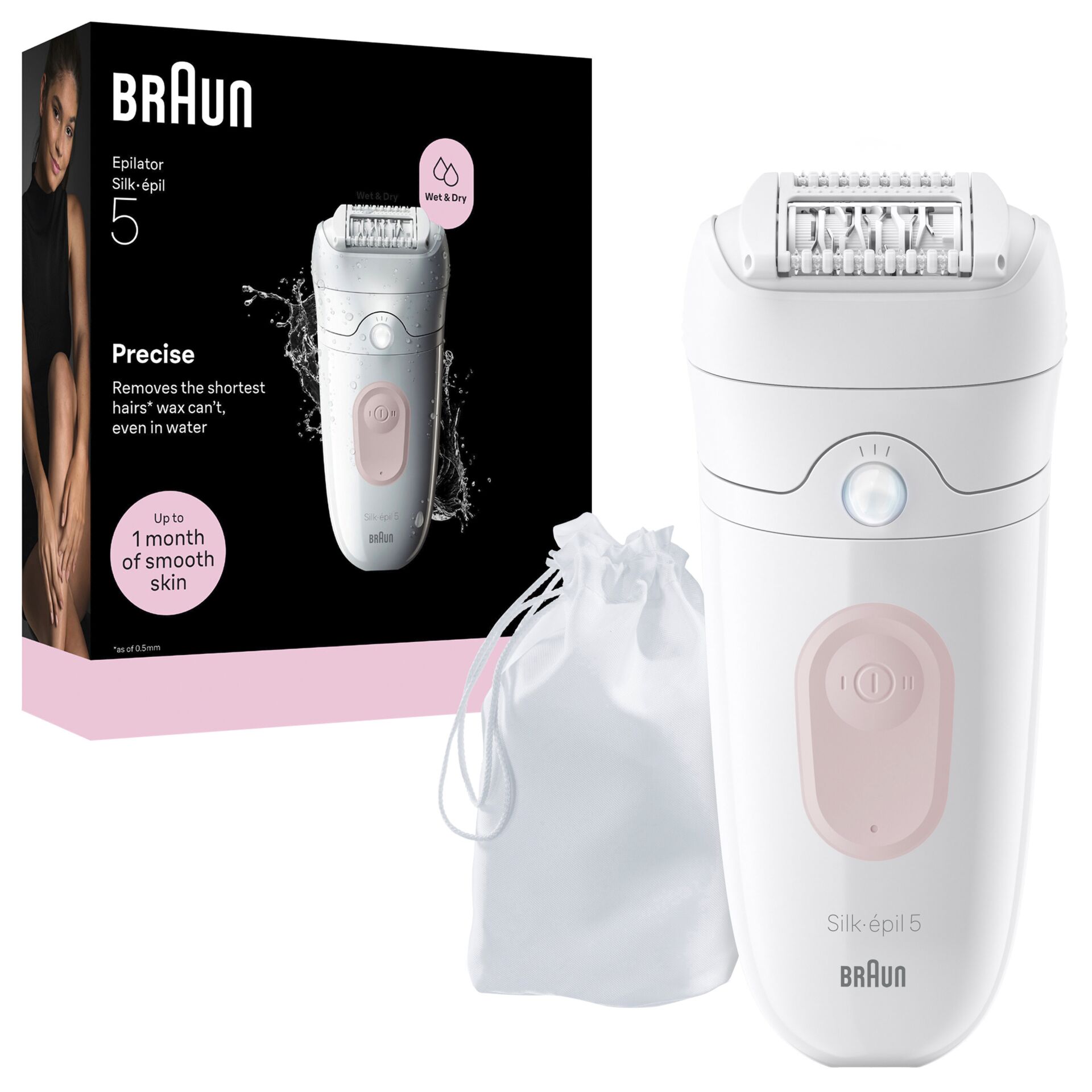 Epilator, Haarentfernung, Silk-épil 5, Nass- bzw. Trocken, Hautpflege