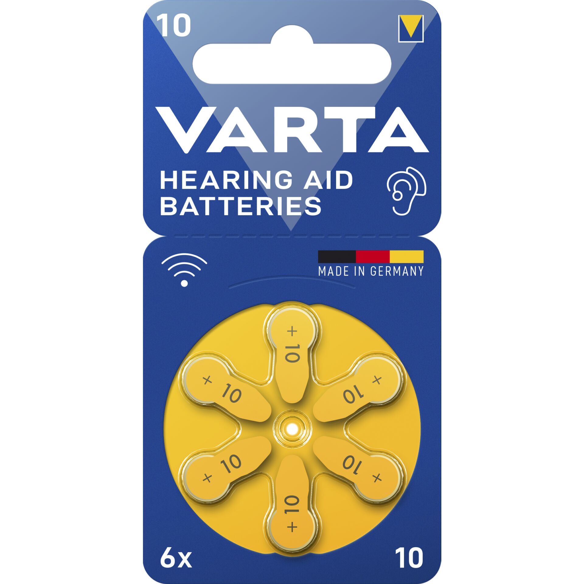 1x6 Varta Hearing Aid Batteries  Type 10             24610101416