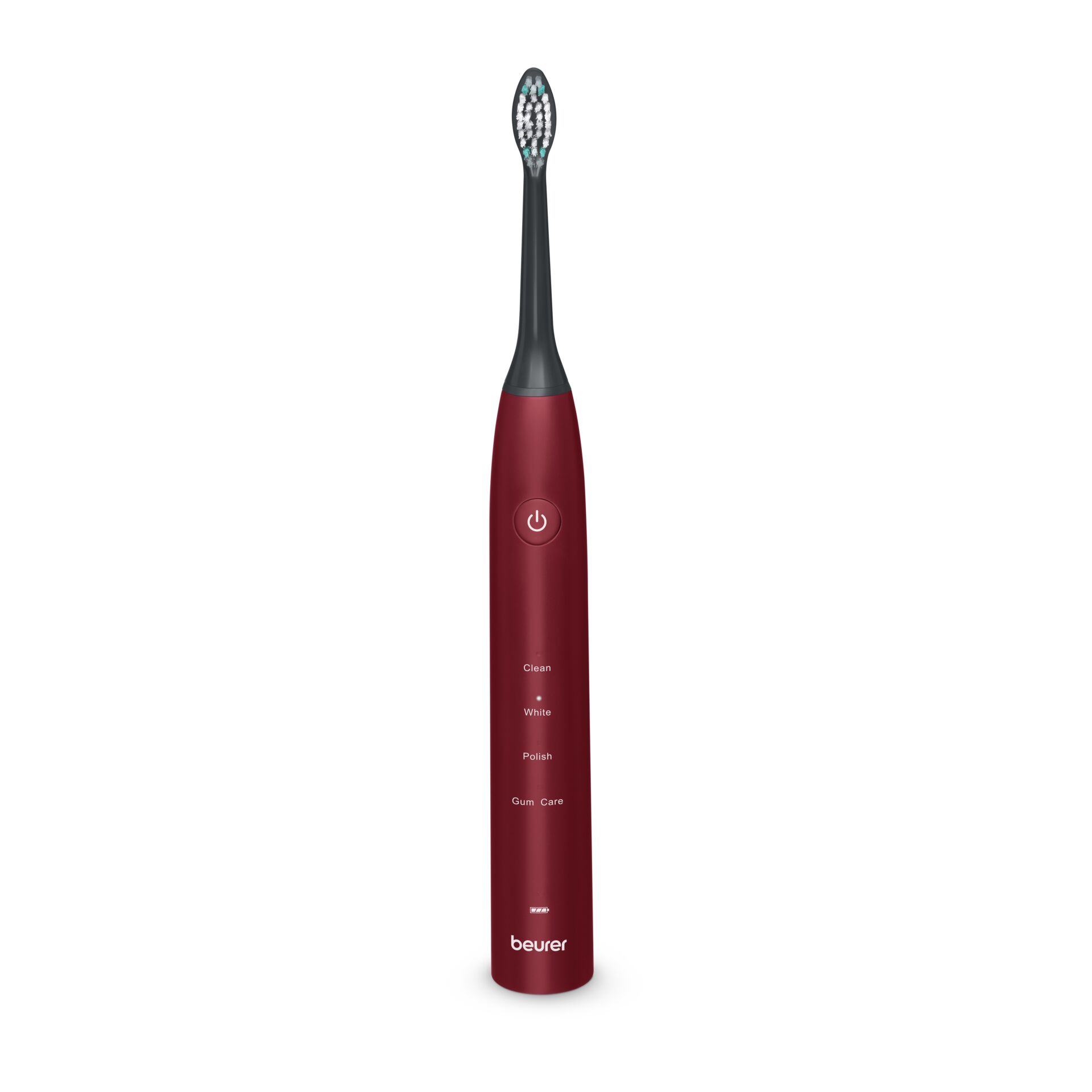 Elektrische Zahnbürste, Schallzahnbürste, Rot, Limited Edition, Bürstenkopf, electric toothbrush, red handle, pinselkopf?, power button, gum care
