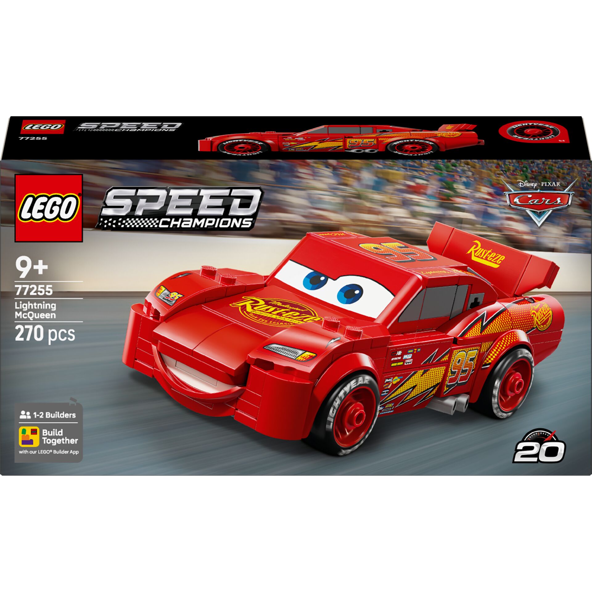 Lego, Speed Champions, Lightning McQueen, Roter Wagen, 270 Stück