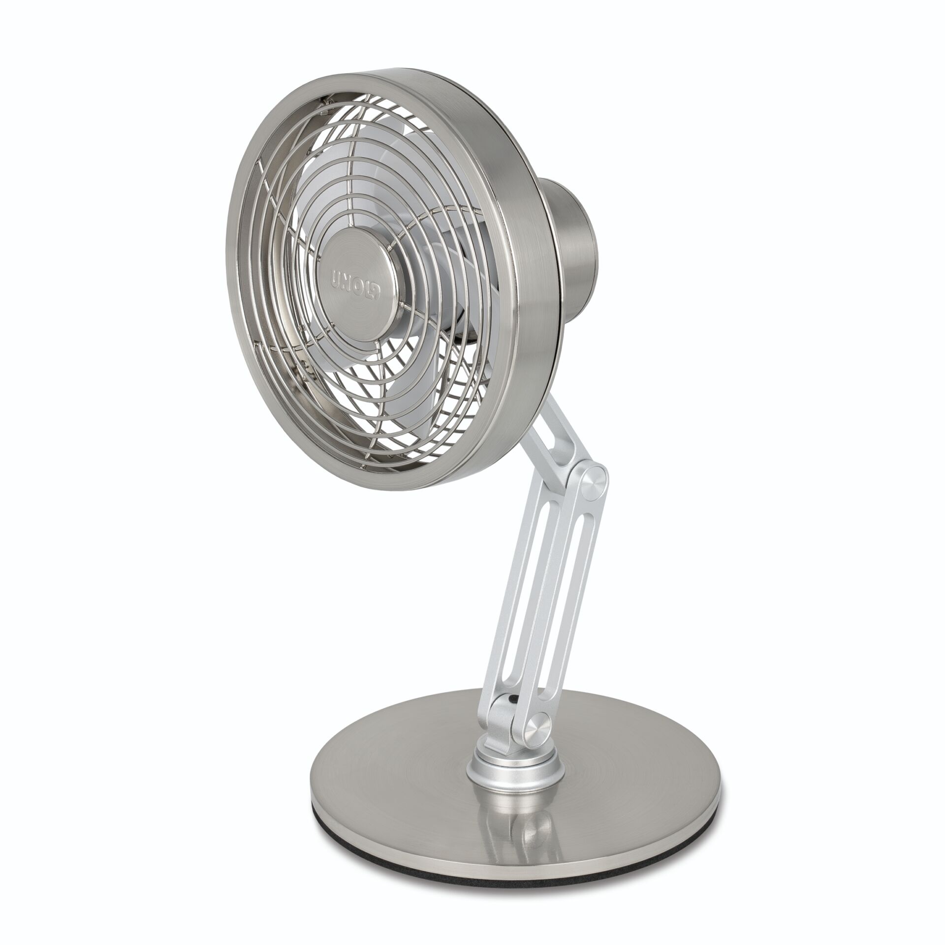 Tischventilator, Metall, Rund, Stativ, Silber