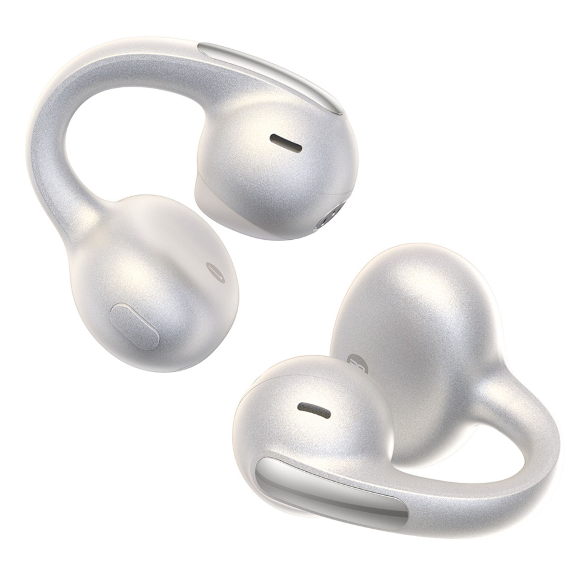 In-Ear Hörmuscheln, Bluetooth Kopfhörer, Silikon Ohrhörer, Silberfarbig, Kopfhörer mit Flex-Schwung