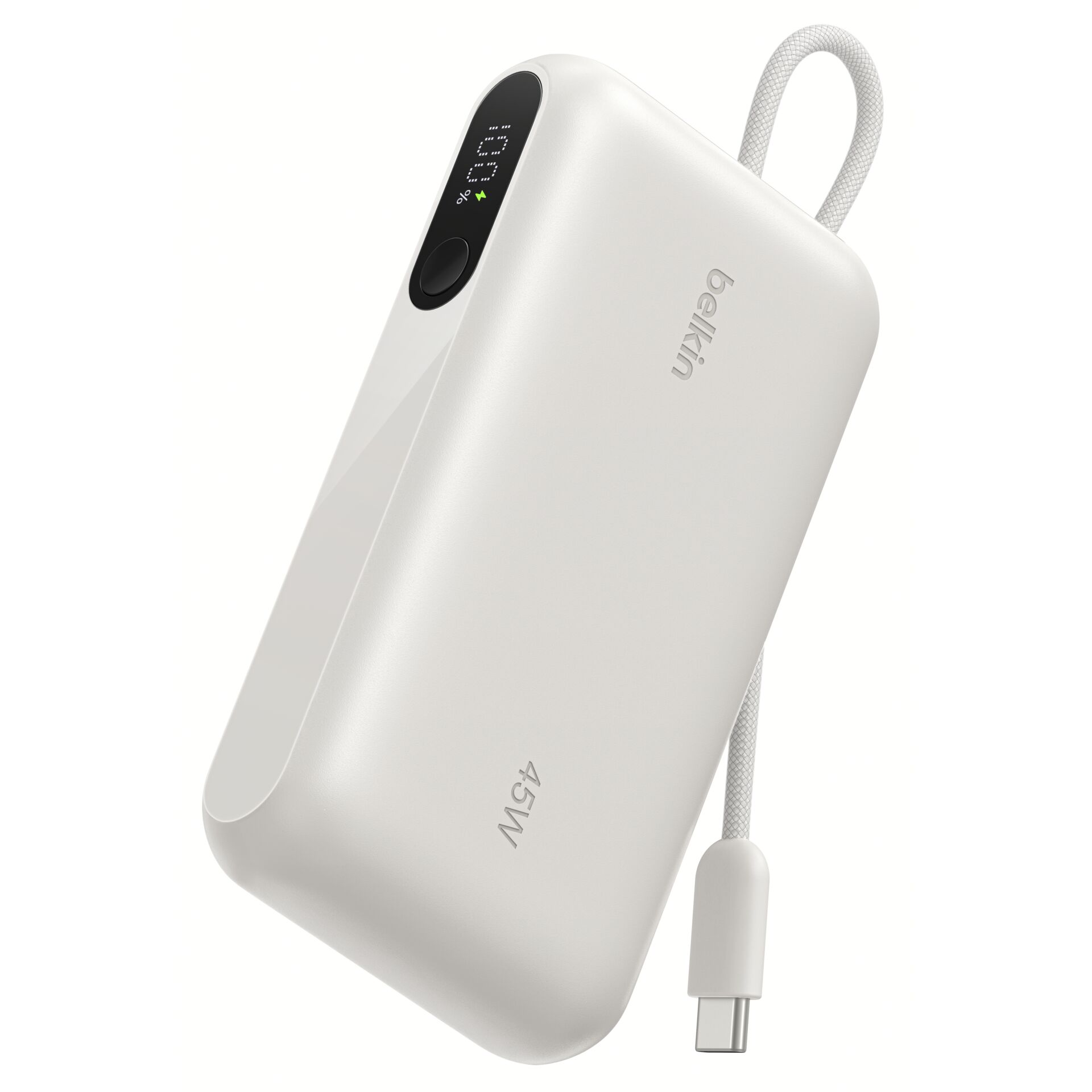 Powerbank, USB-C, 25W, weiße Farbe, Lanyard-Typ