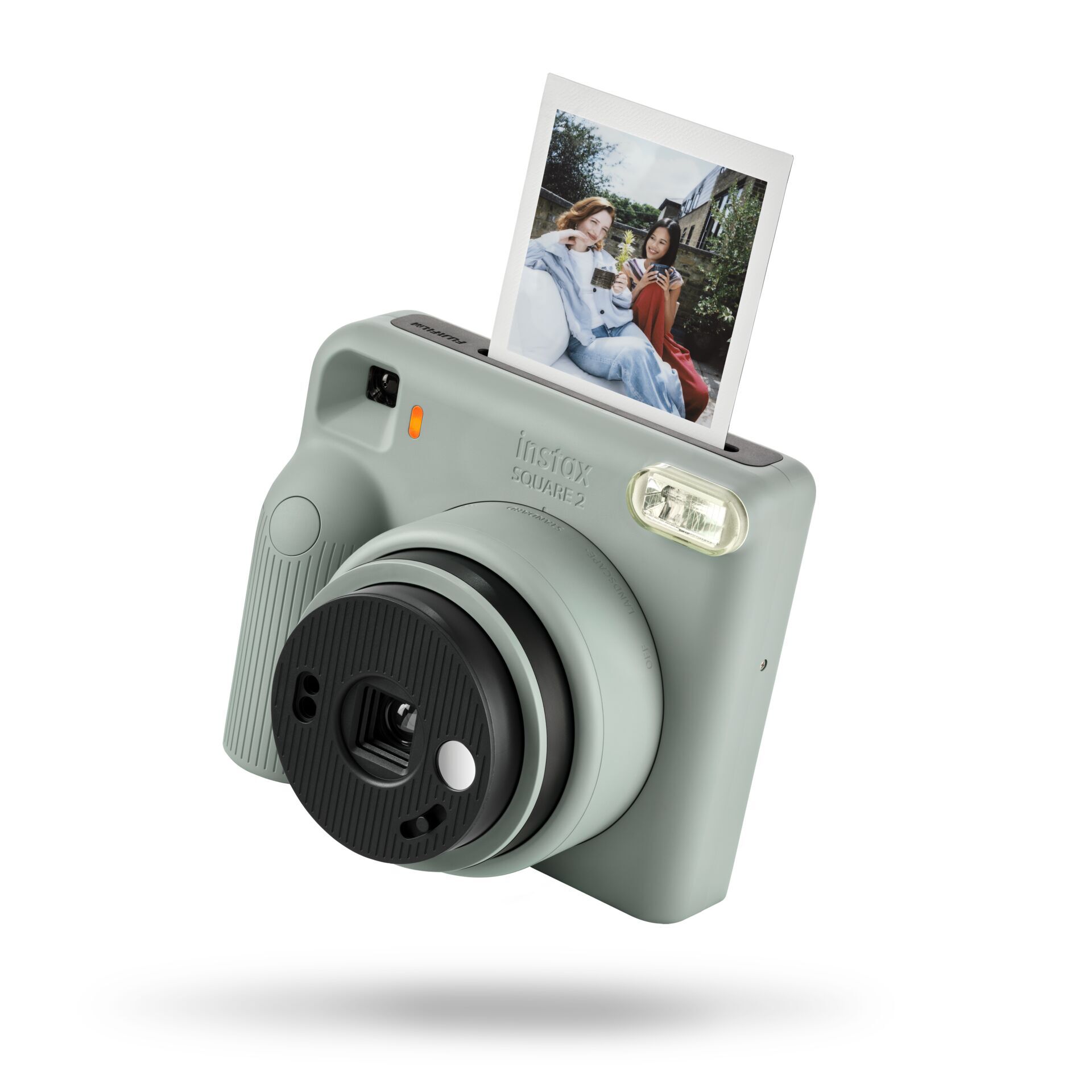 Sofortbildkamera, Mintgrün, Quadratisches Format, Integrierter Blitz, Fotodruck