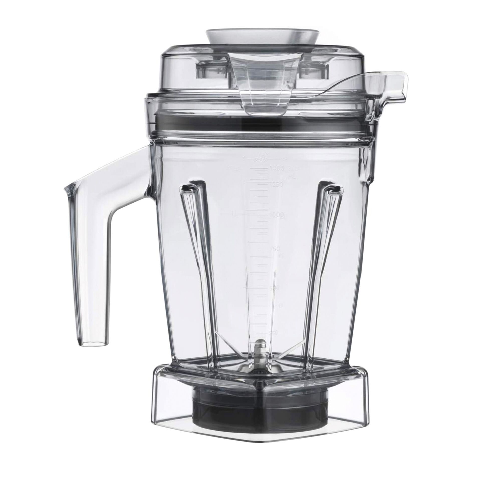 Mixer, Glasbehälter, Messskala, Griff, Kreuzklingen