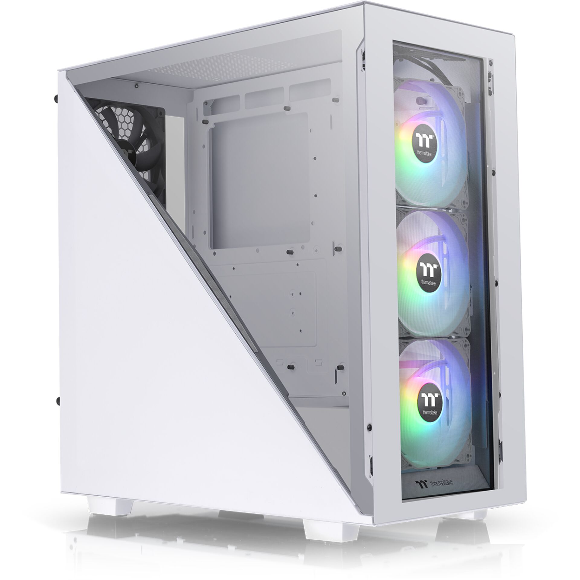 ITX-PC, Gehäuse, RGB-Fans, Weiß, Frischluft