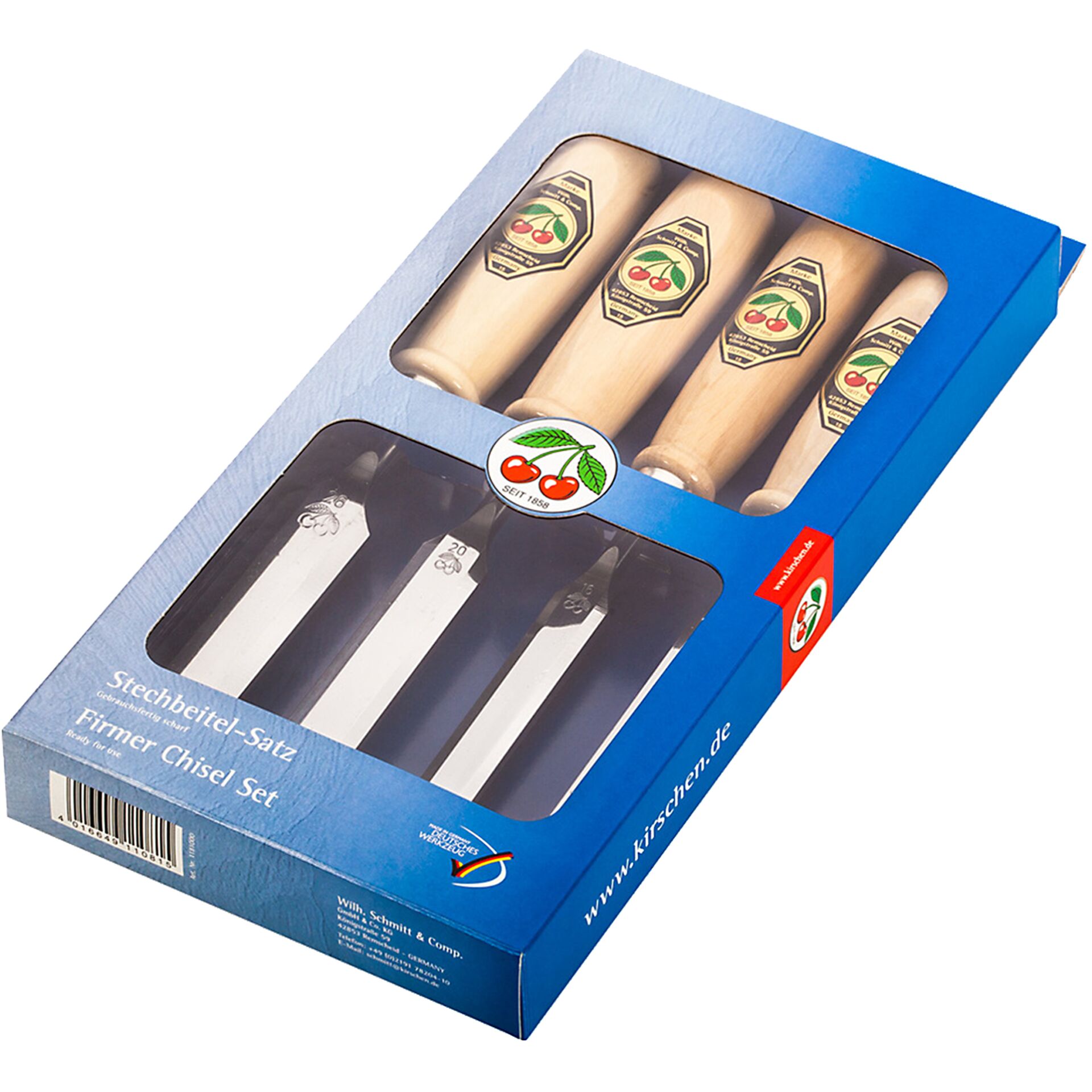 Kirschen Firmer Chisel Set 4pcs  1181 SB in display Box  1181000