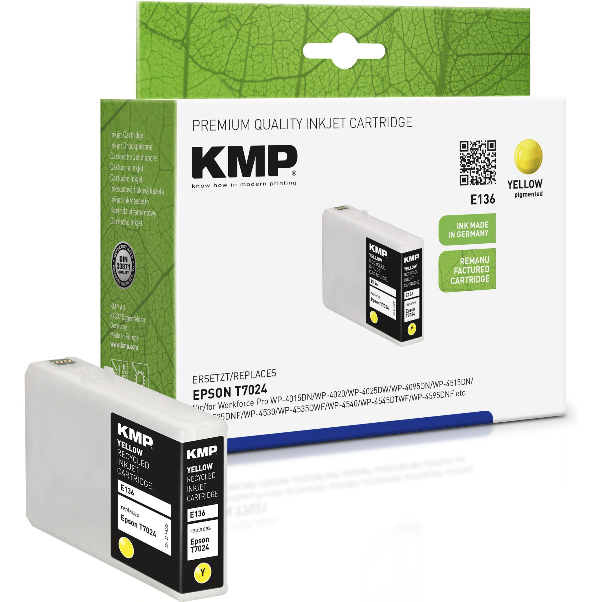 KMP E136 Tusz zolty  kompatybilny z Epson T7024