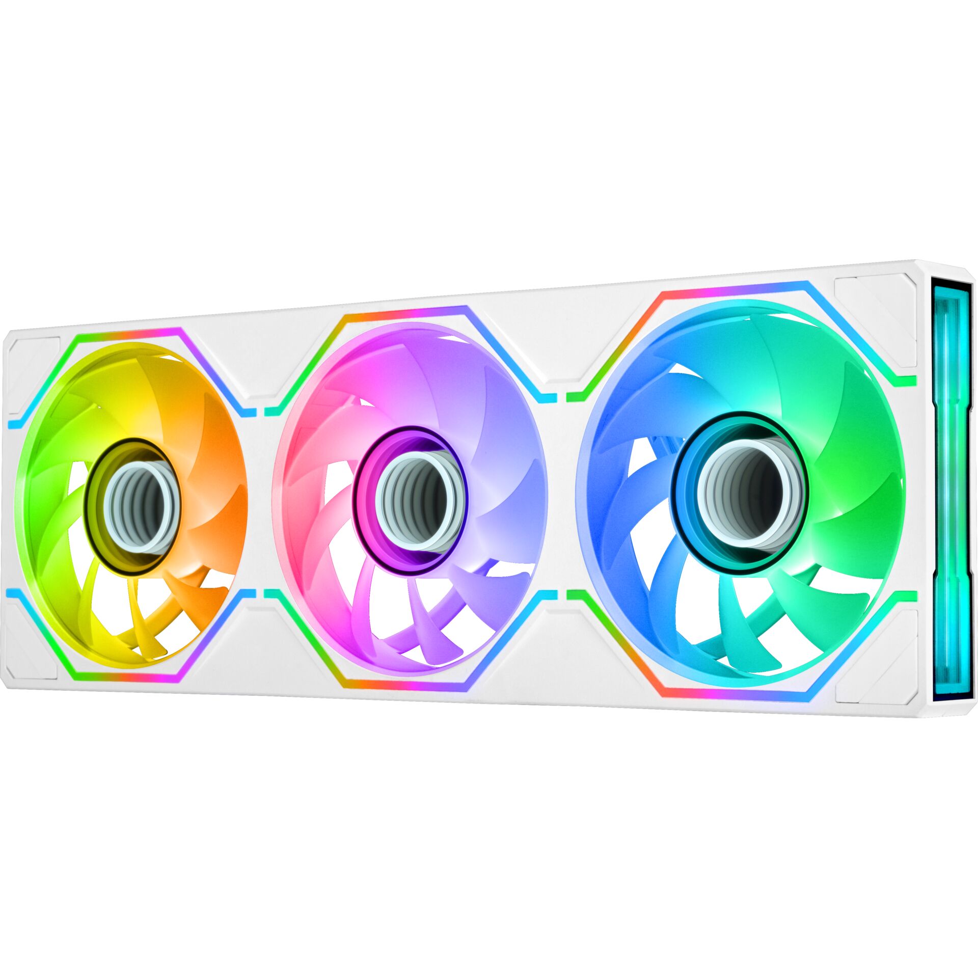 RGB-Lüfter, 3x120mm, GPU-Kühler, RGB-Beleuchtung, weißes Gehäuse