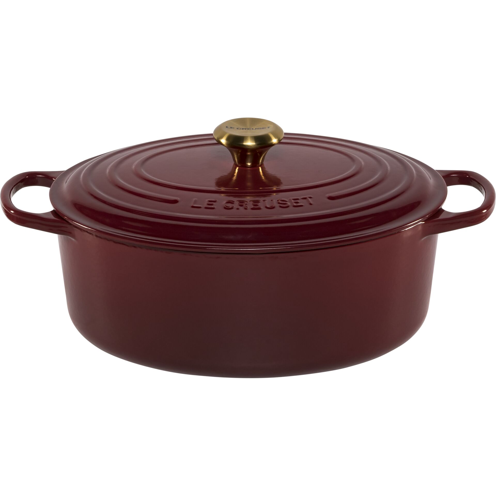 Staubtopf, Eintopf, Gusseisen, weinrot, Pfanne mit Deckel