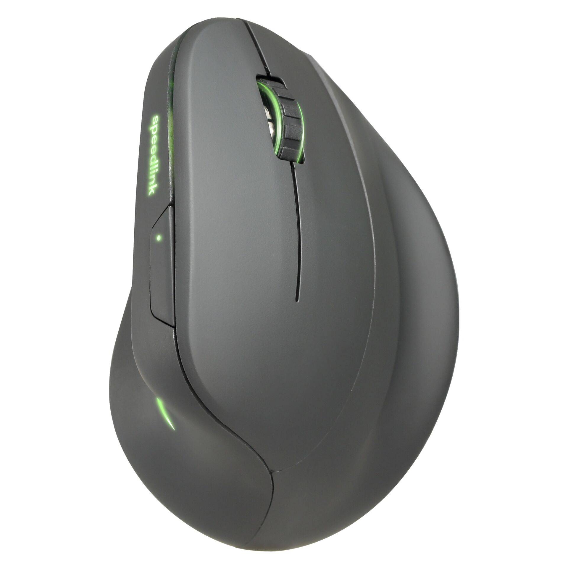 Dunkelgraue Maus, Gaming-Maus, kabellose Maus, Lichtgrünes LED, ergonomisches Design