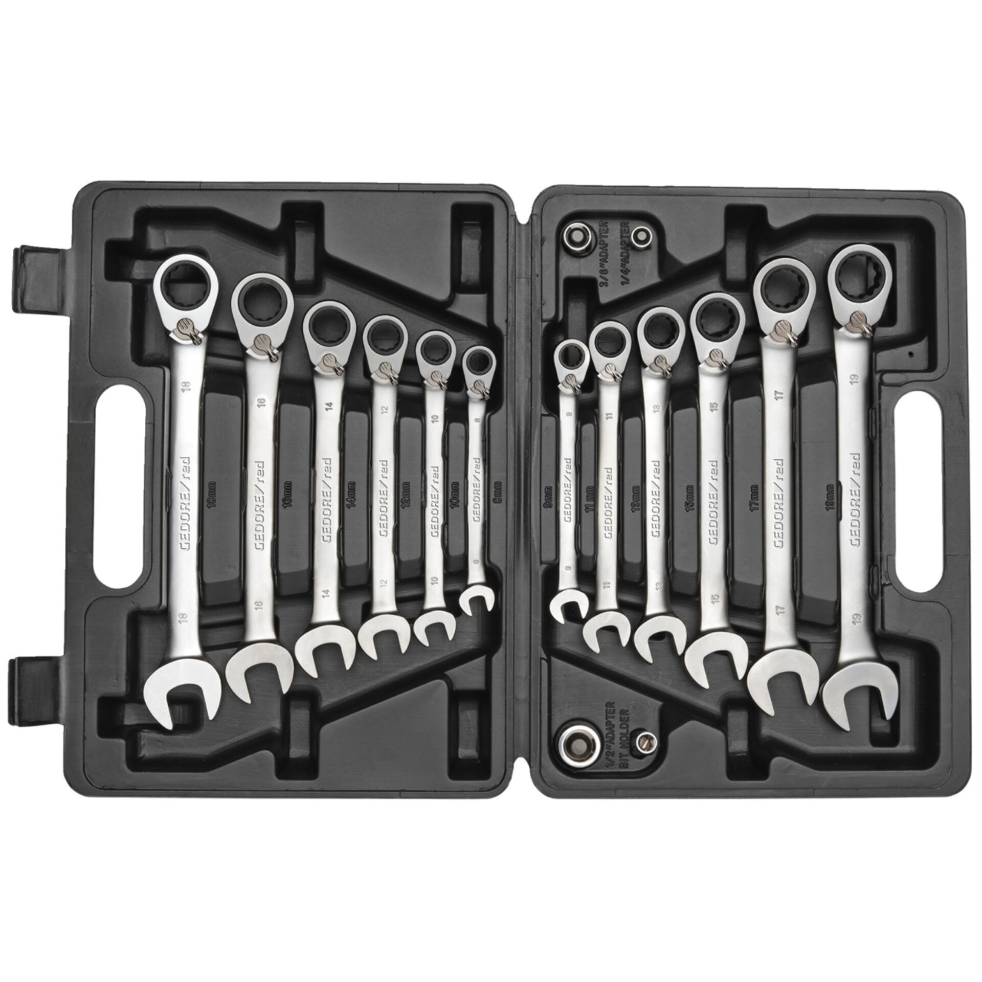 GEDORE red Ratchet Spanner Set  metric  16-pieces
