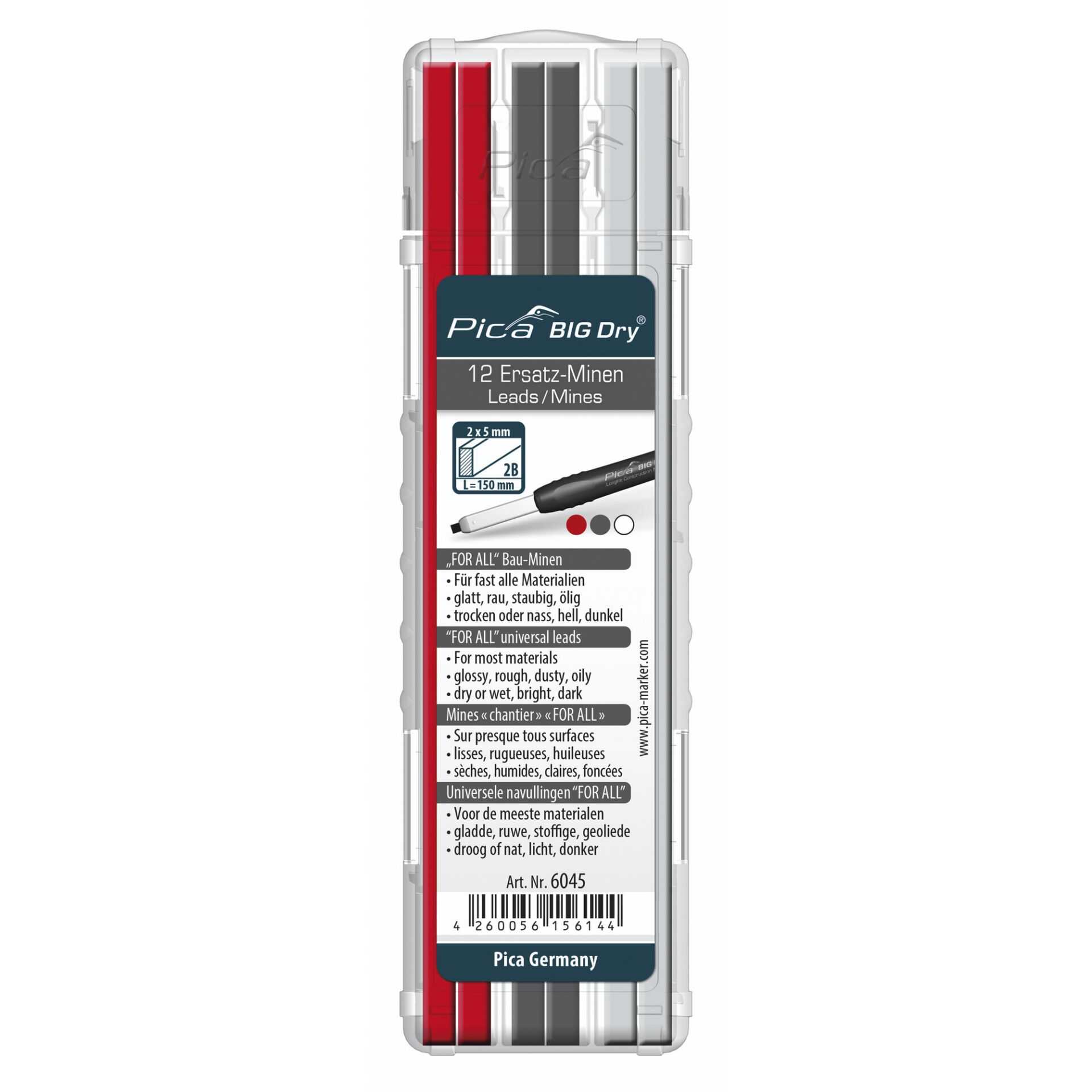 Pica BIG DRY Refills FOR ALL  Red/Graphite/White