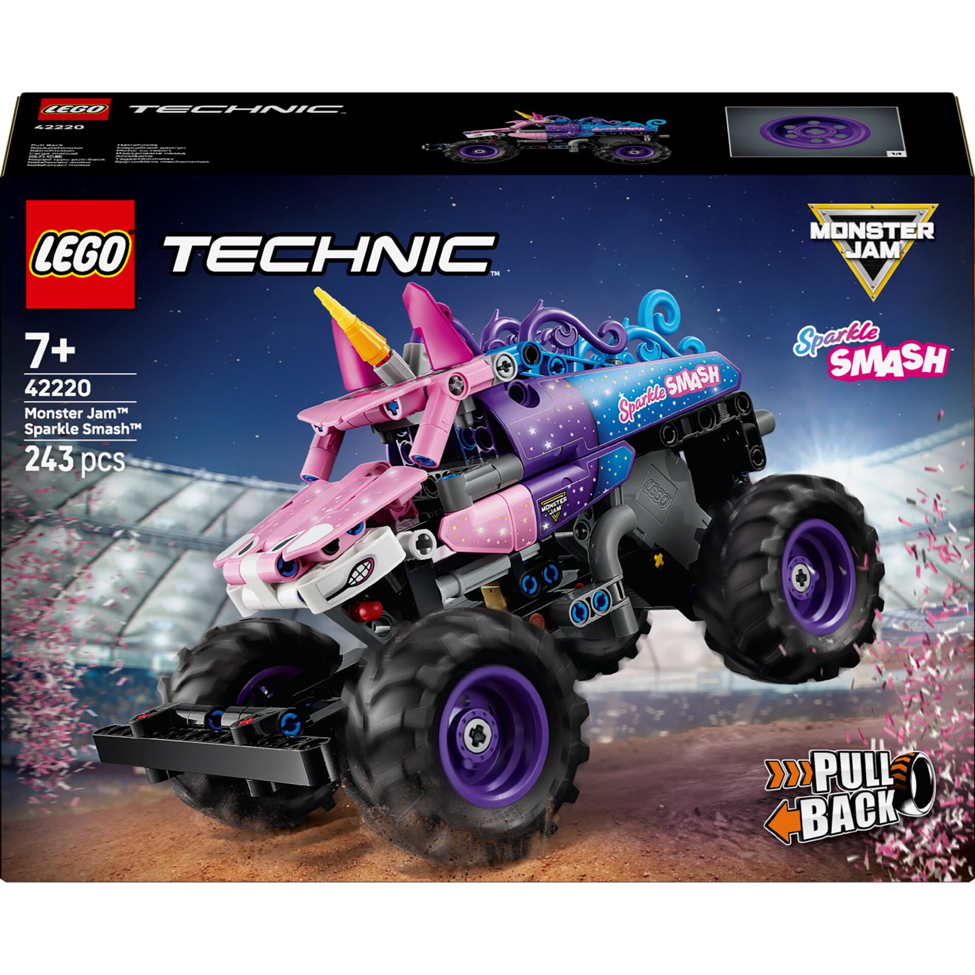 Monster Jam, Sparkle Smash, Monster truck, Lego Technic, 4x4 wheels