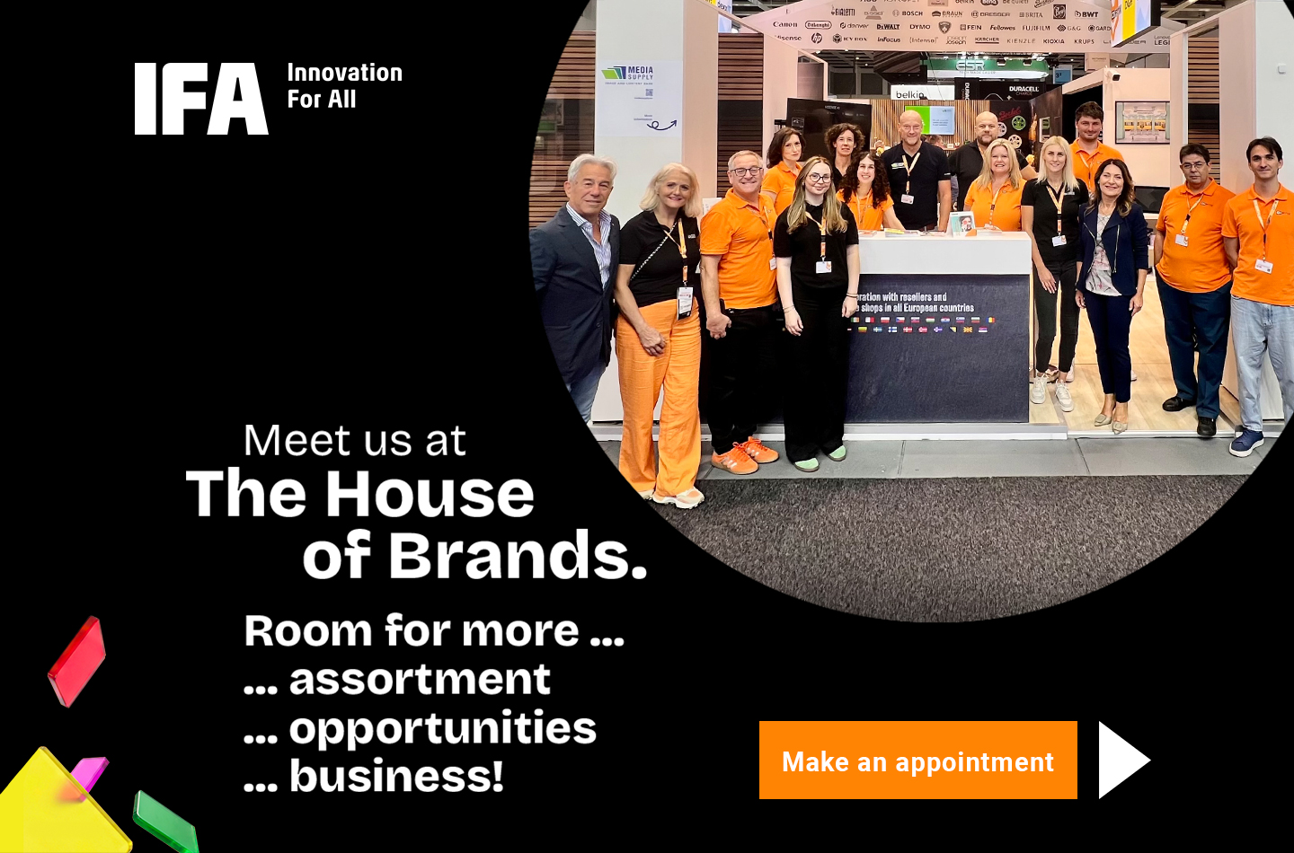 event, expo, group, people, orange shirts