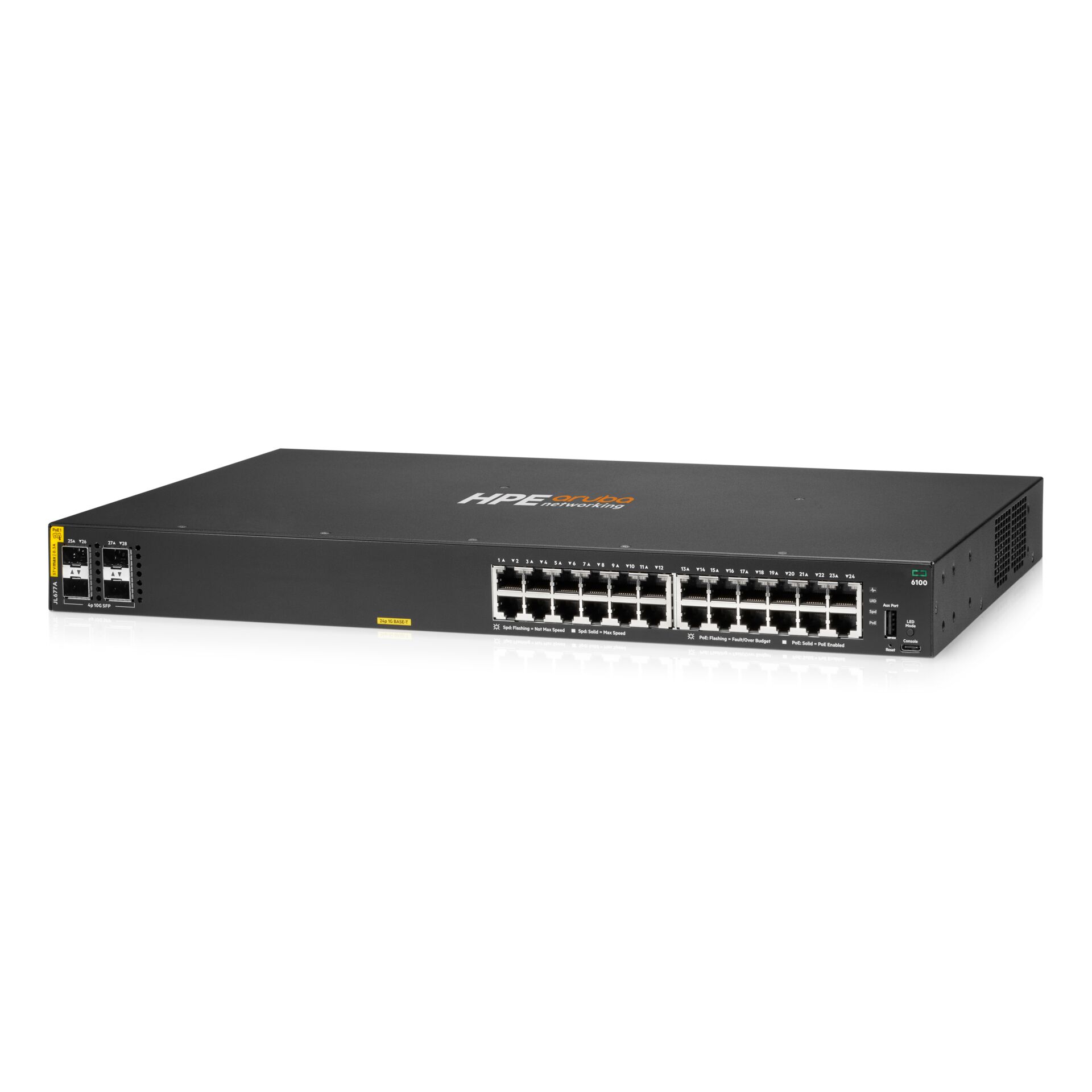 switch, netzwerk-switch, 24-port, rack-montage, PoE-aus