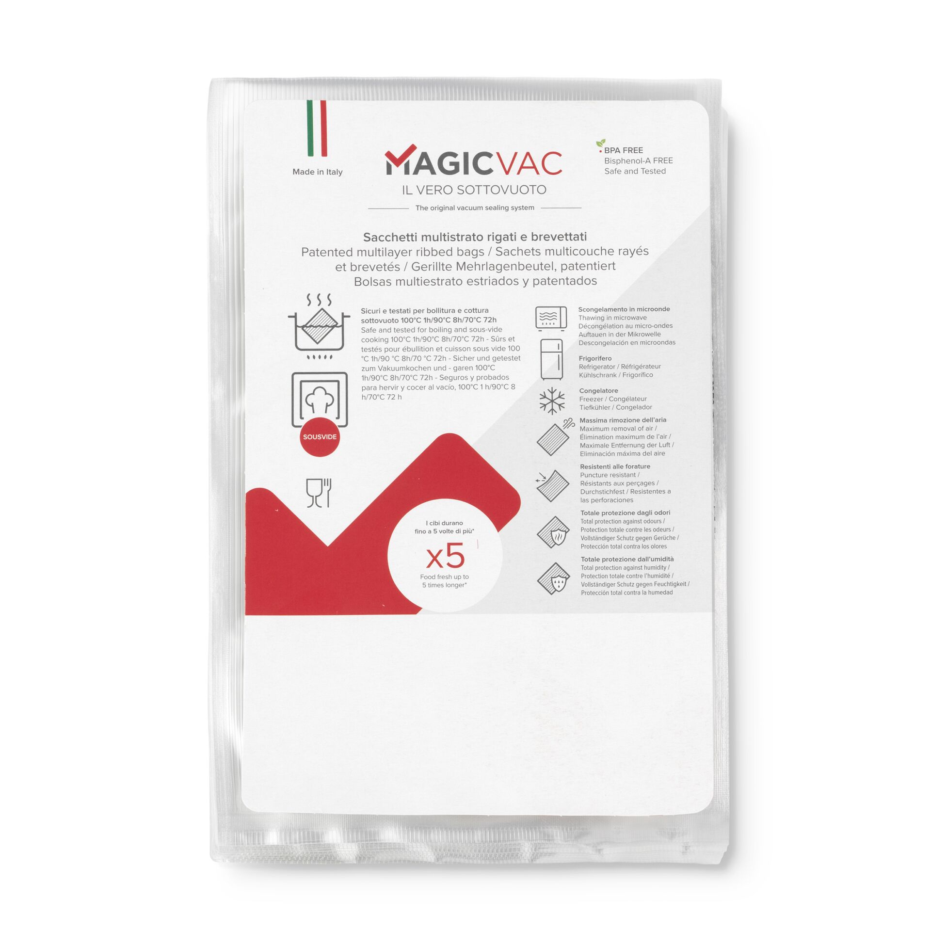 Sachet, Vakuumbeutel, Mehrschicht, Folienbeutel, Made in Italy