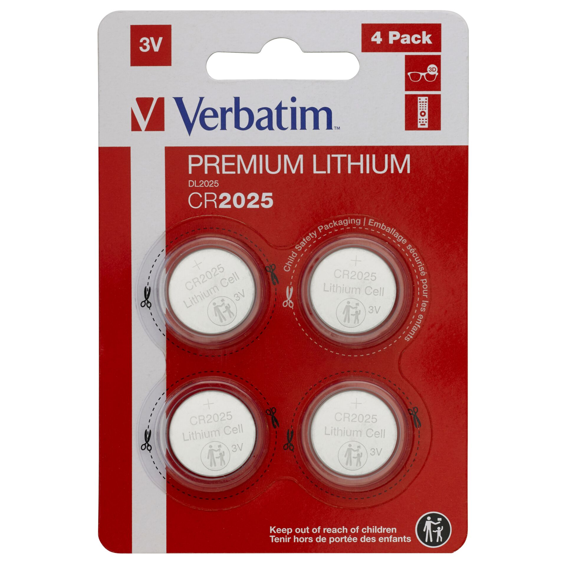 20x4 Verbatim CR 2025  Lithium battery 49532