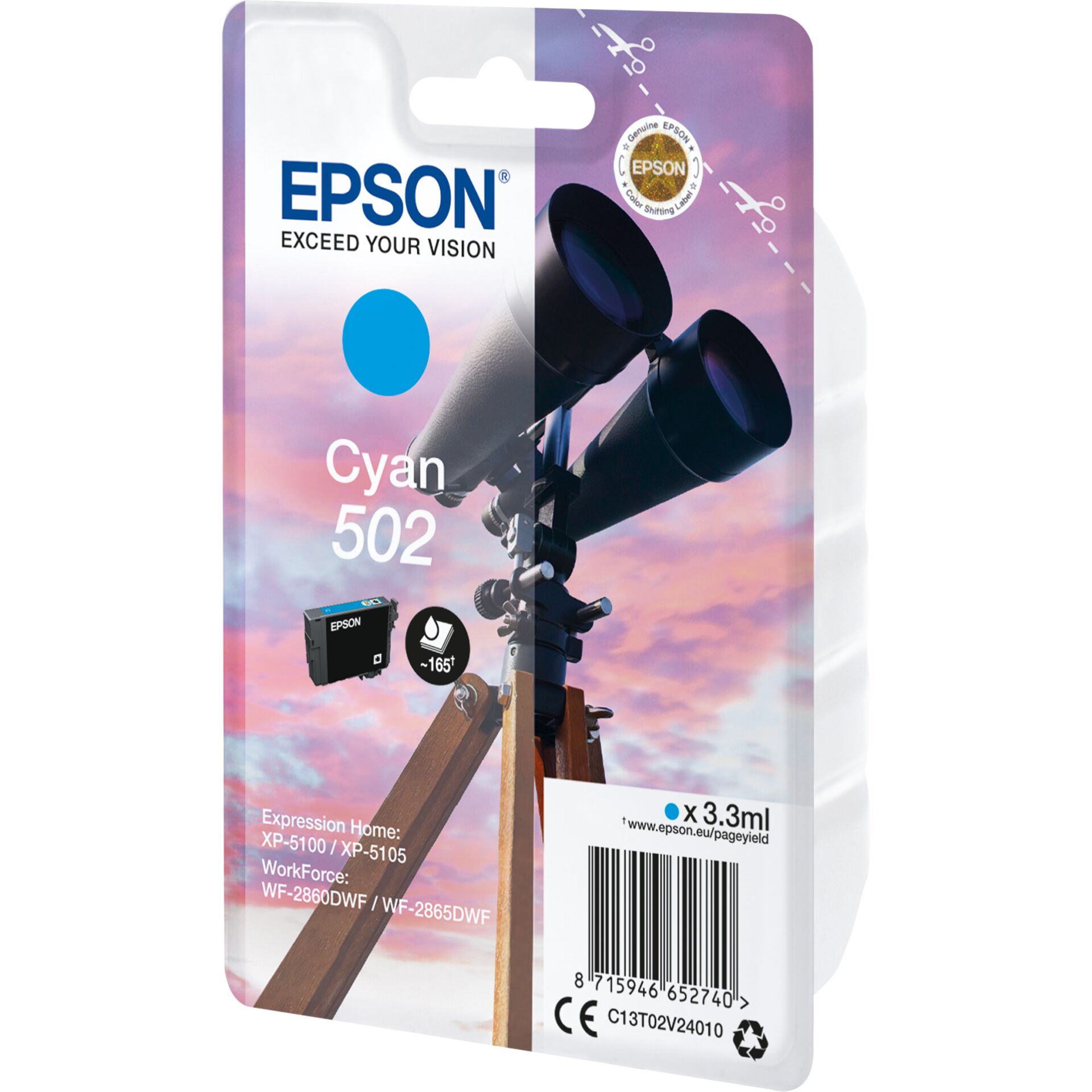 Epson Tusz cyan  502                       T 02V2