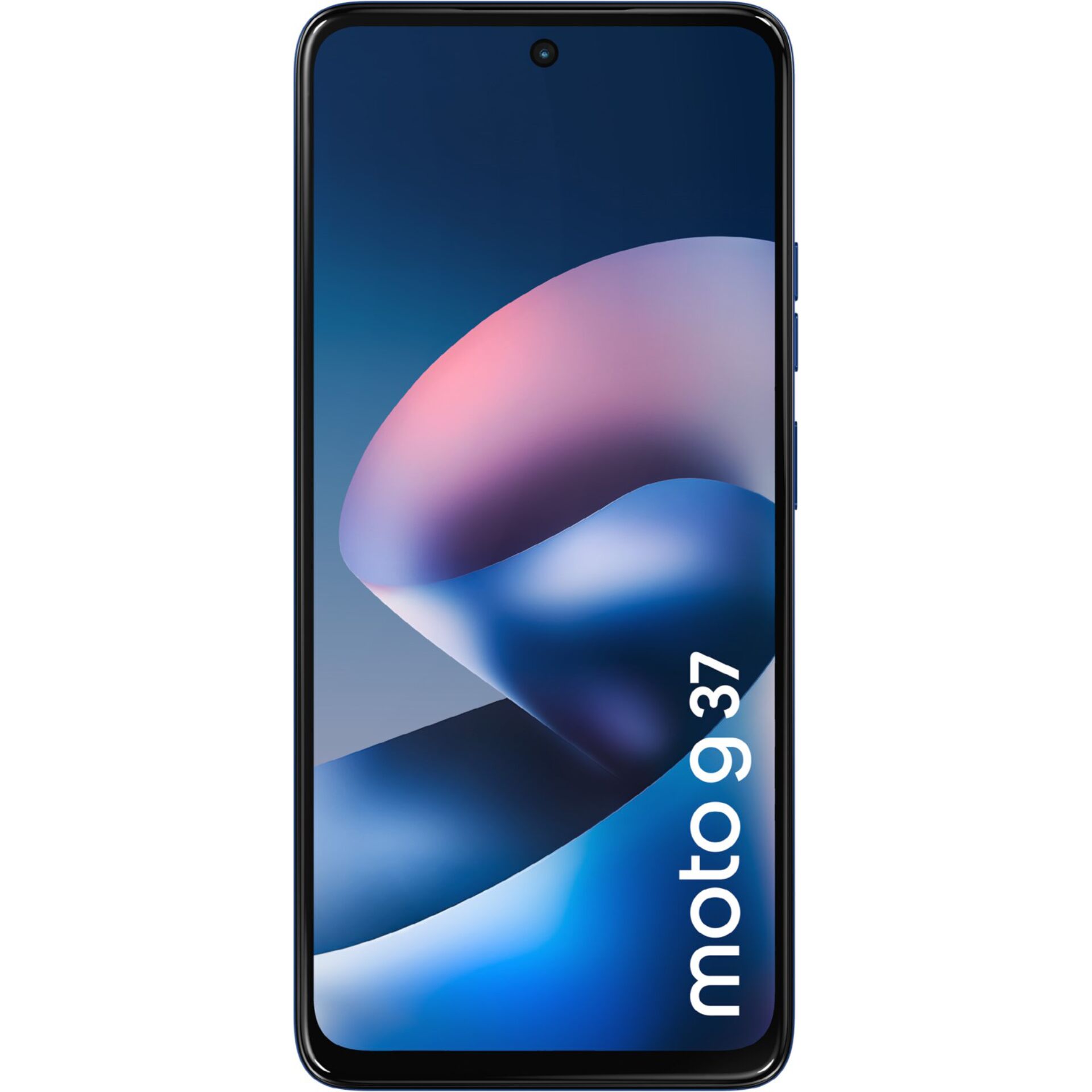 smartphone, midnight blue, edge-to-edge display, punch-hole camera, model 7693