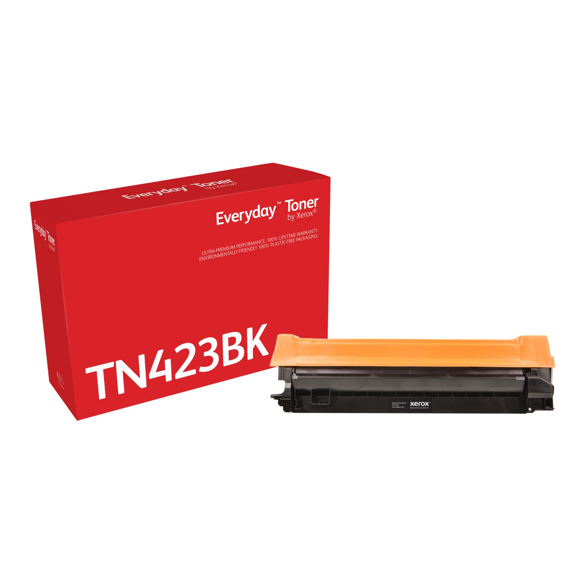 Toner, TN423BK, Xerox, Tonerpatrone, orange Abdeckung