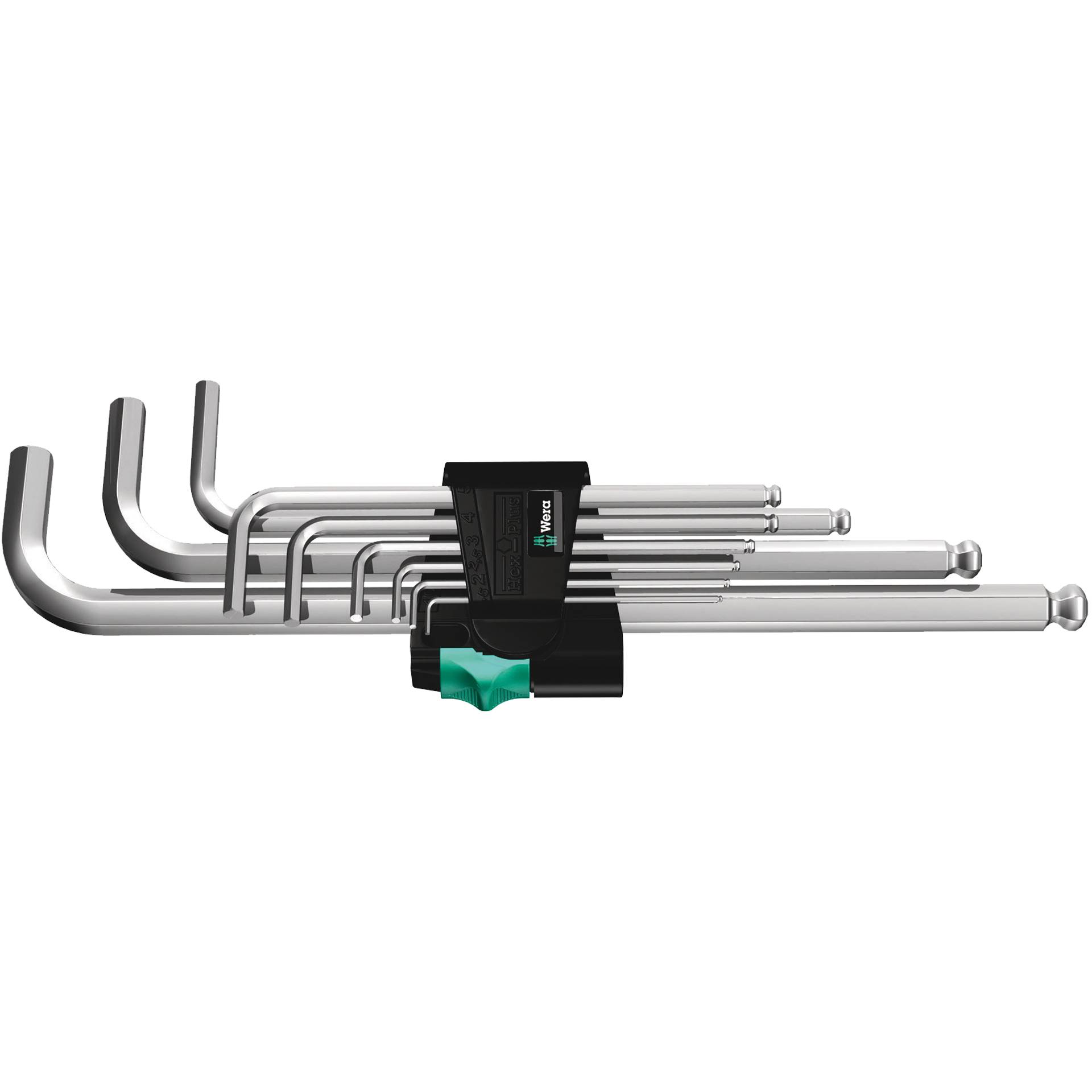 WERA 950/9 Hex-Plus 1 L-key set  metric, chrome-plated